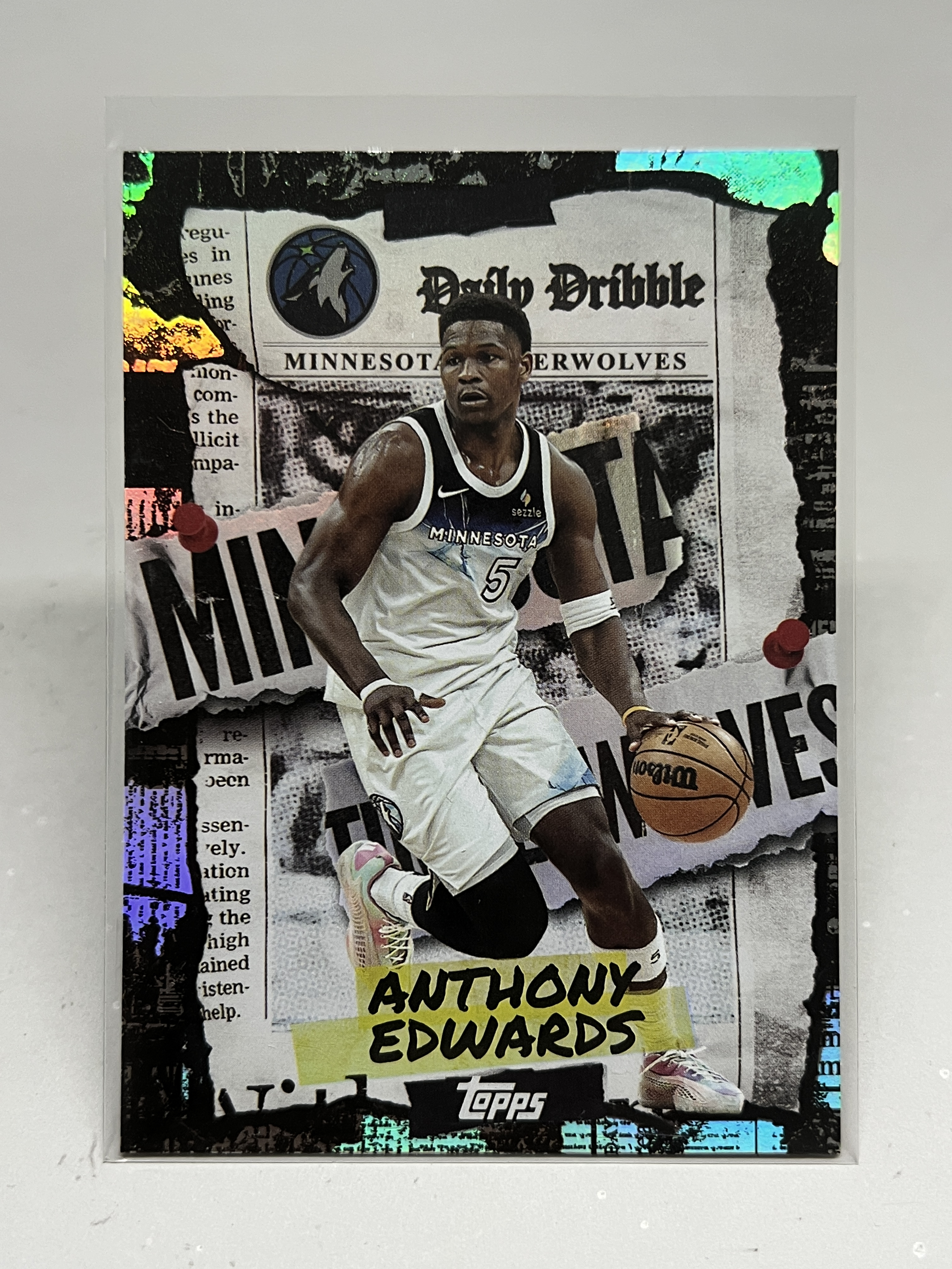 2025 Topps Flagship Anthony Edwards Daily Dribble【挂机拍卖】安东尼·爱德华兹 华子 森林狼 #7 日报特卡 折射 卡品如图 收藏 凑套