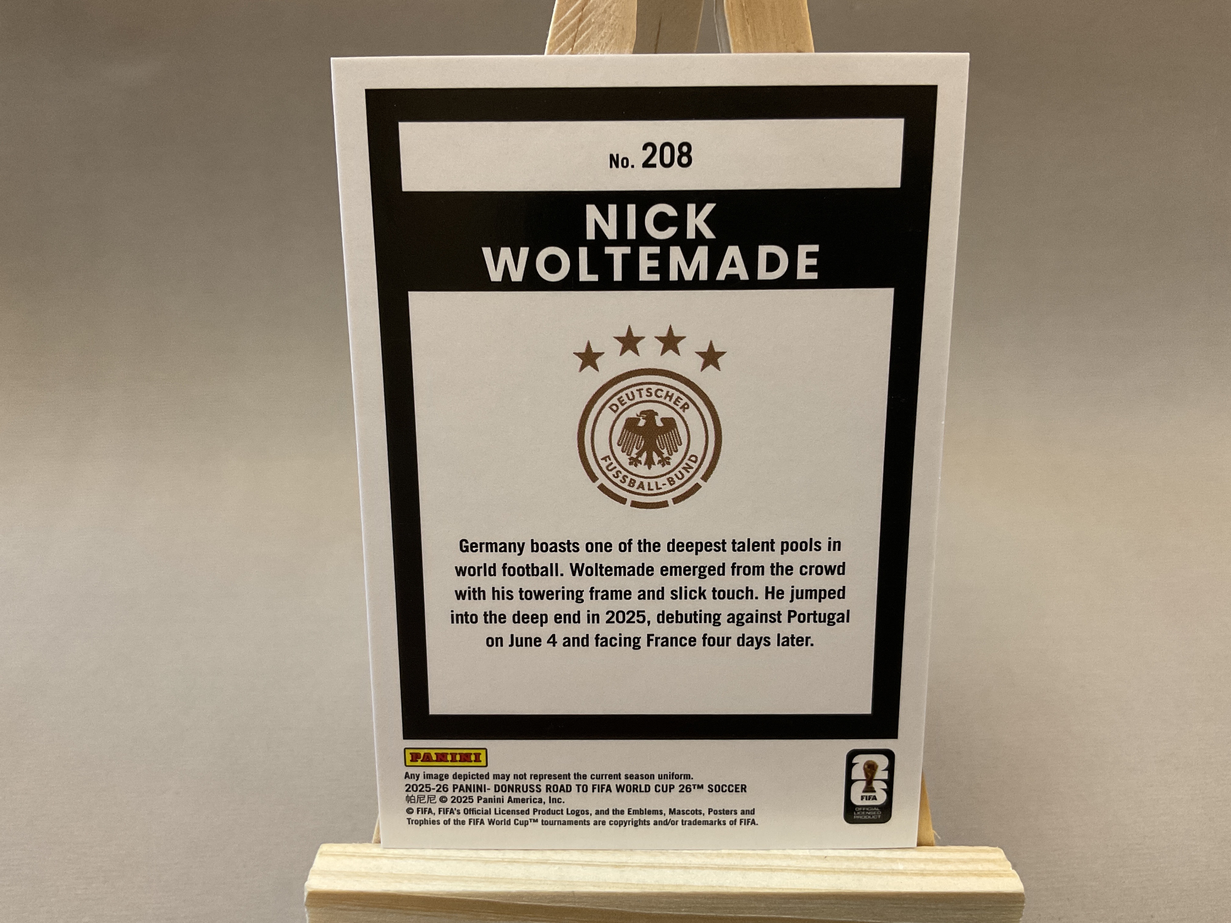 2025-26 Panini Donruss Road to World Cup Nick Woltemade RC #75编 德国 杜蕾斯 沃尔特马德 世界杯之路 尼克 RC 纽卡斯尔联 D版