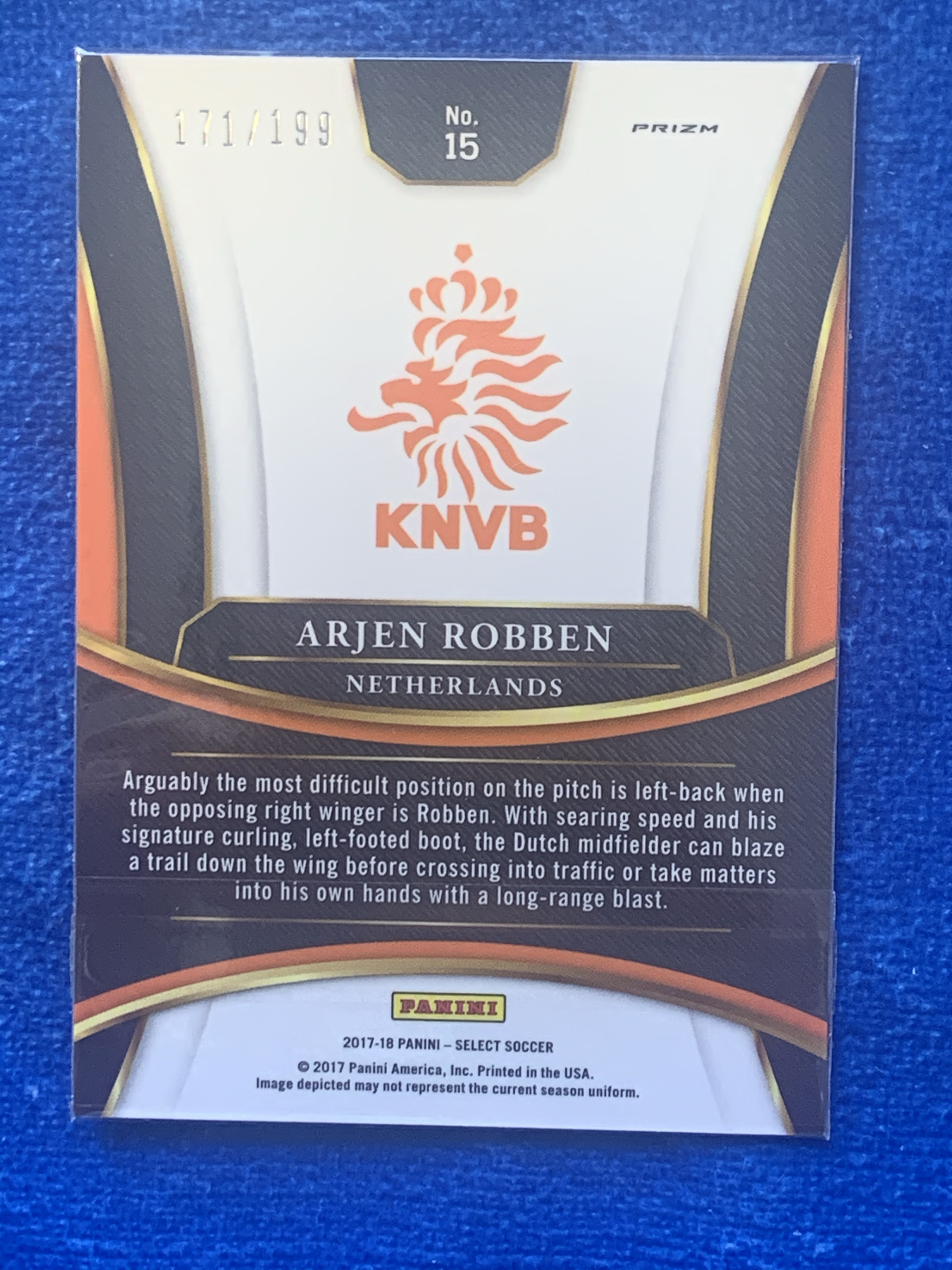 2017-18 Panini Select Arjen Robben 帕尼尼199编红折 罗本 荷兰Holland 拜仁慕尼黑Bayern Munich 欧冠决赛绝杀MrWembley 不保卡品