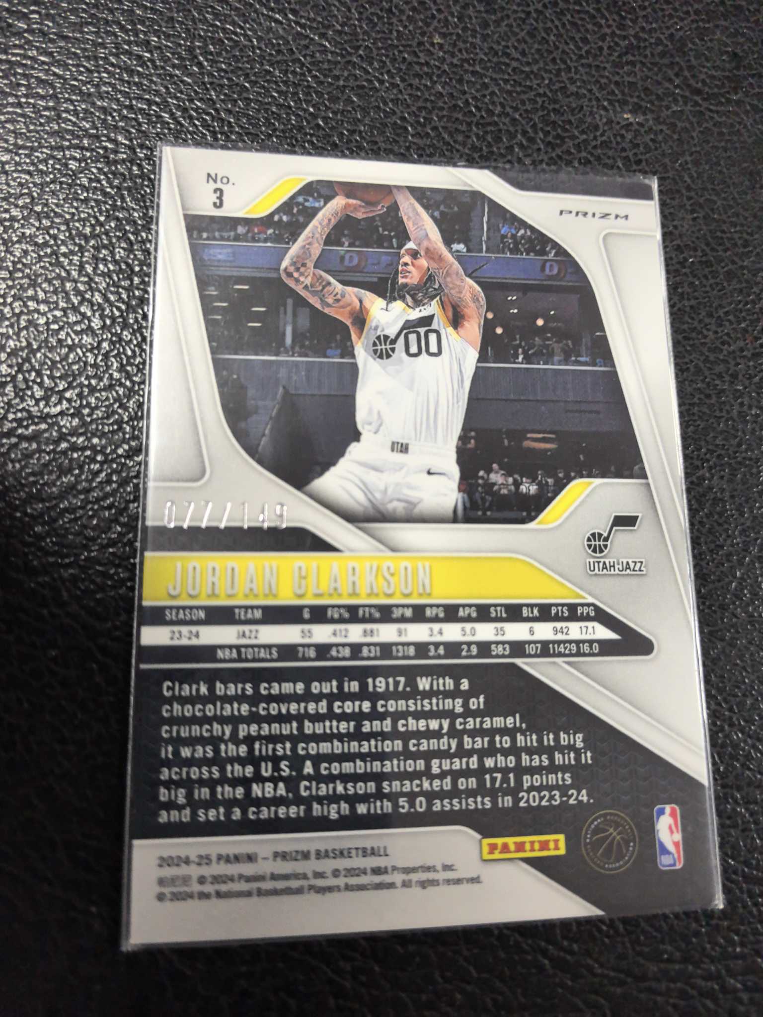 2024-25 乔丹 克拉克森 149编 爵士 紫碎冰 碎冰 折射 10-8