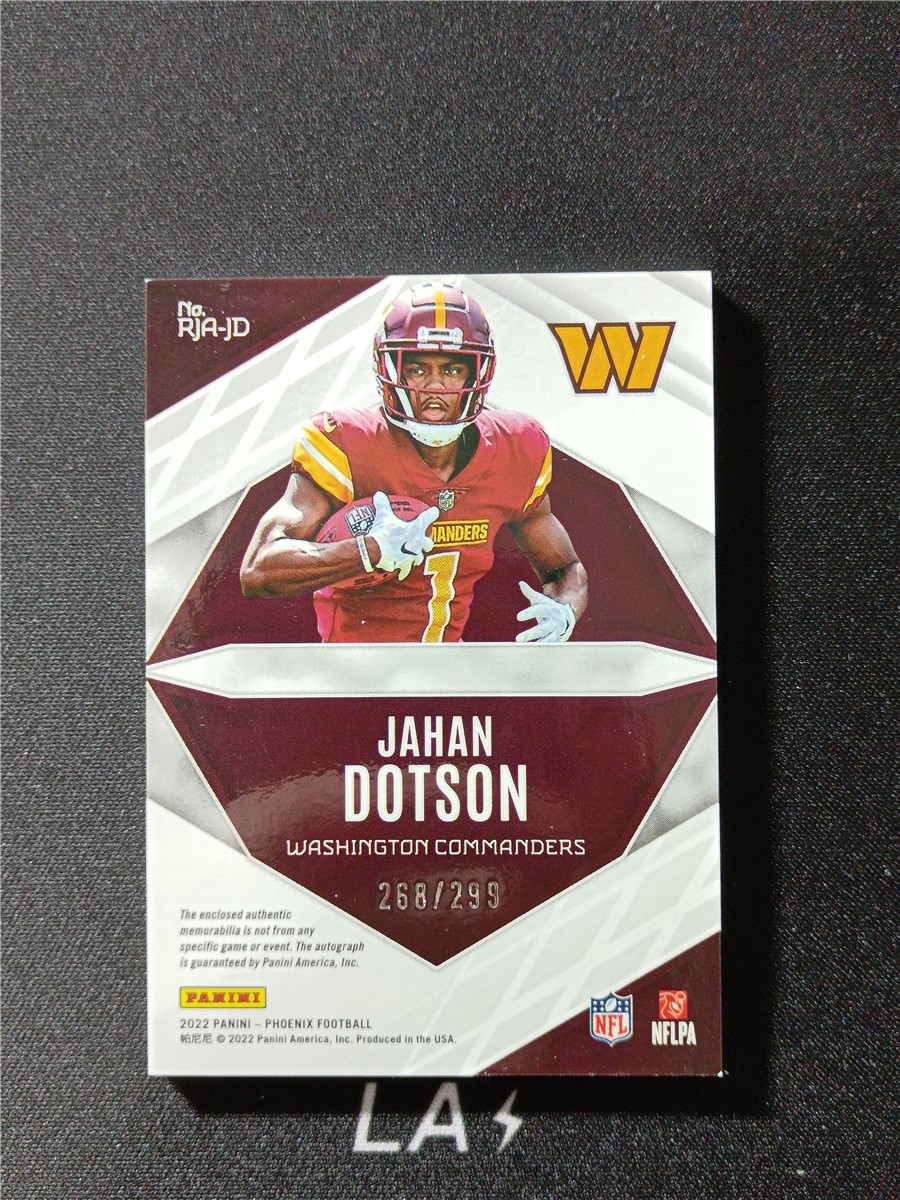 【LA拍卖】2022 Panini Phoenix NFL 凤凰 橄榄球 Jahan Dotson 华盛顿指挥官 外接手 贾汉多 特森 RJA