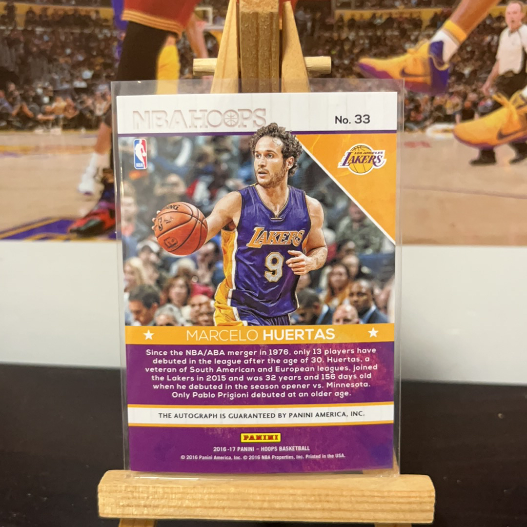 2016-17 Panini NBA Hoops Marcelo Huertas 马赛洛 湖人 签字 贴签 特卡 hoops系列 折射 卡品如图 值得收藏!免费代卖 【星动星球星卡】