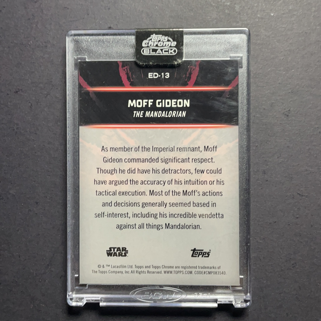 2025 Topps Star Wars 星球大战 吉迪恩总督 炸鸡叔 曼达洛人反派 黑暗面特卡 原封砖比例插放 序号ED-13 2024 Topps Chrome星战影视Black黑盒系列