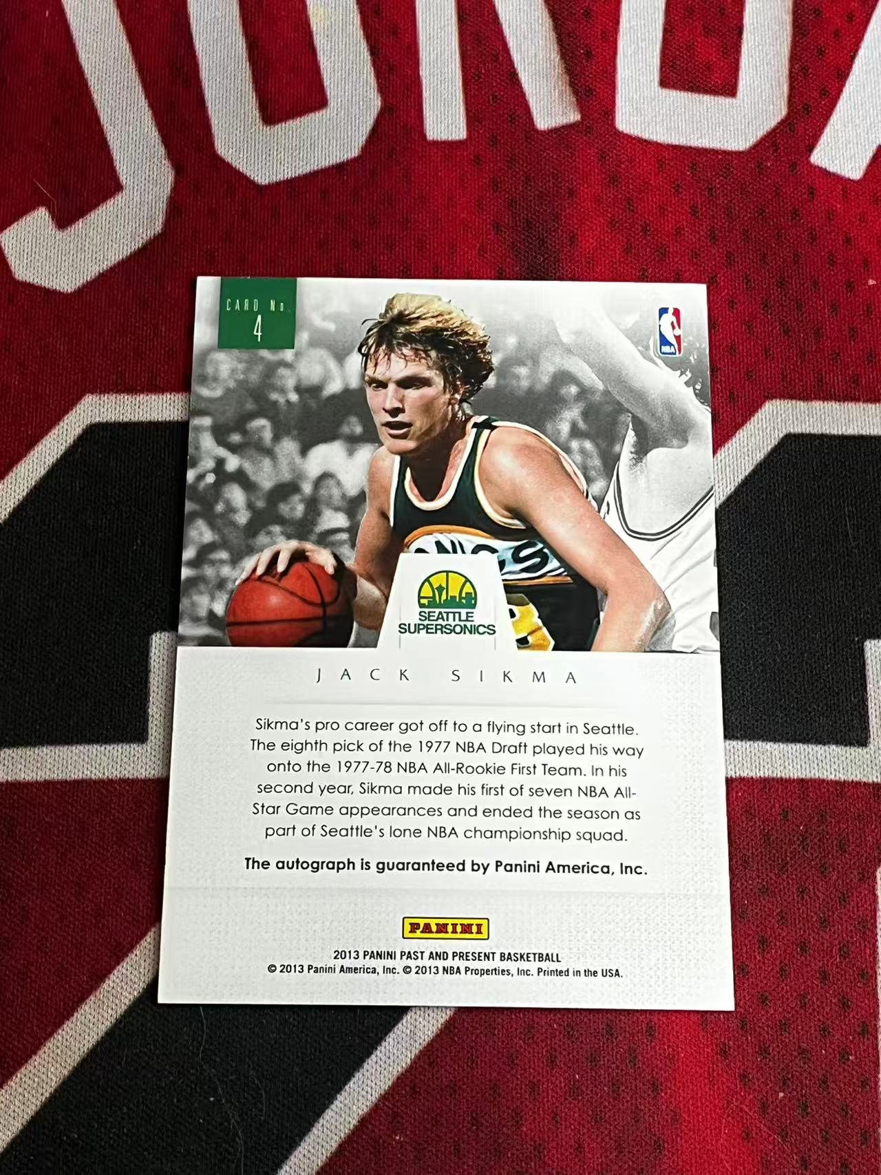 2013 PANINI PAST AND PRESENT 超音速名宿 杰克西科马 希科马 签字卡 全签 ELUSIVE签 专收凑套必备