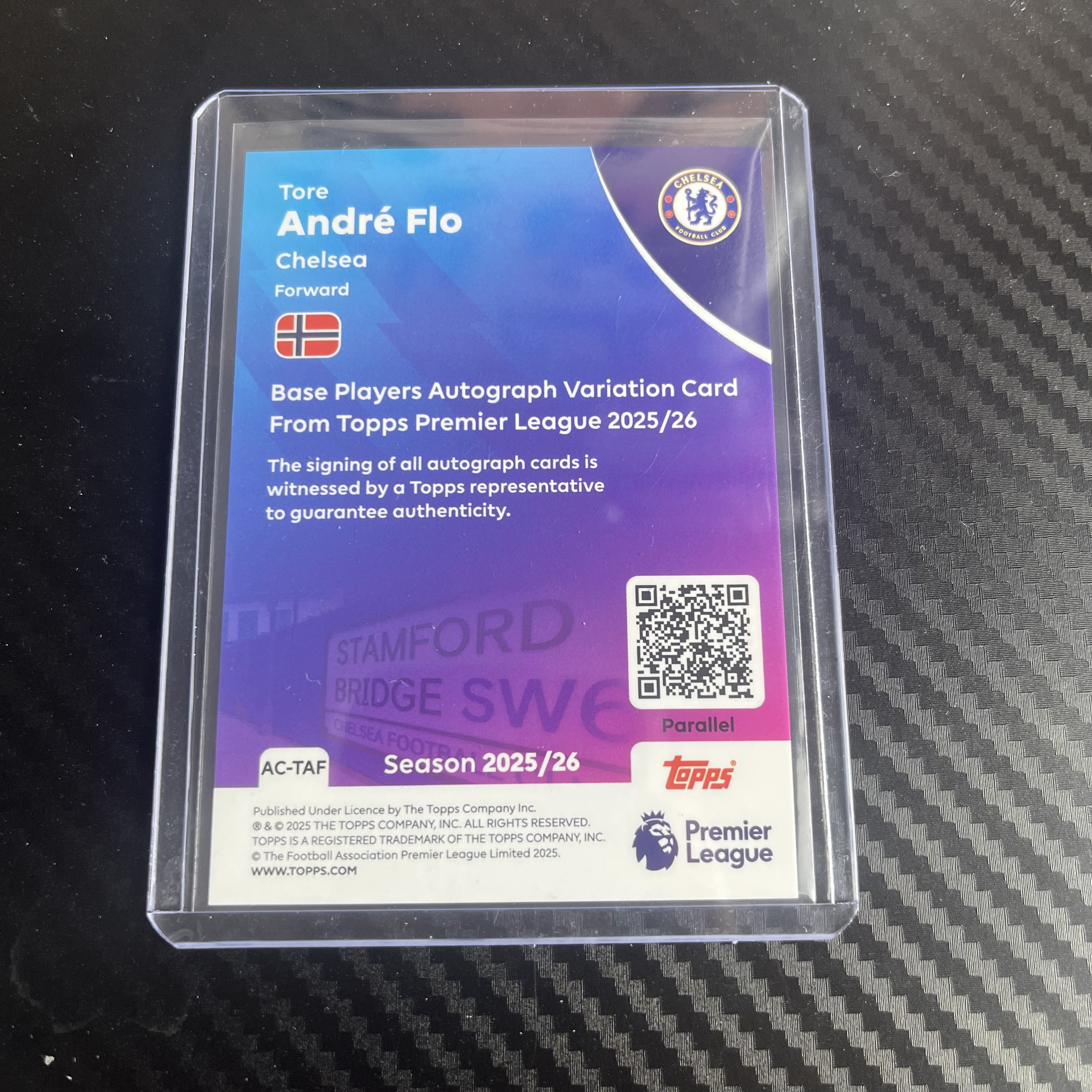 2024-25 Topps Chrome flo 英超 tc 切尔西 费洛 094/150编 蓝折 签字 不退不换 不累计 卡品如图 丁满代拍 小杆