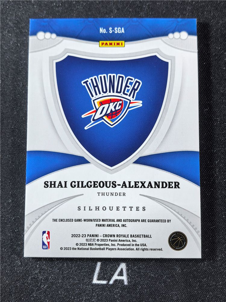 Sga Crown Rookie 【LA拍卖精品】2022-23 Crown Royale Shai Gilgeous-Alexander 皇冠 雷霆 谢伊 吉尔杰斯 亚历山大 ...