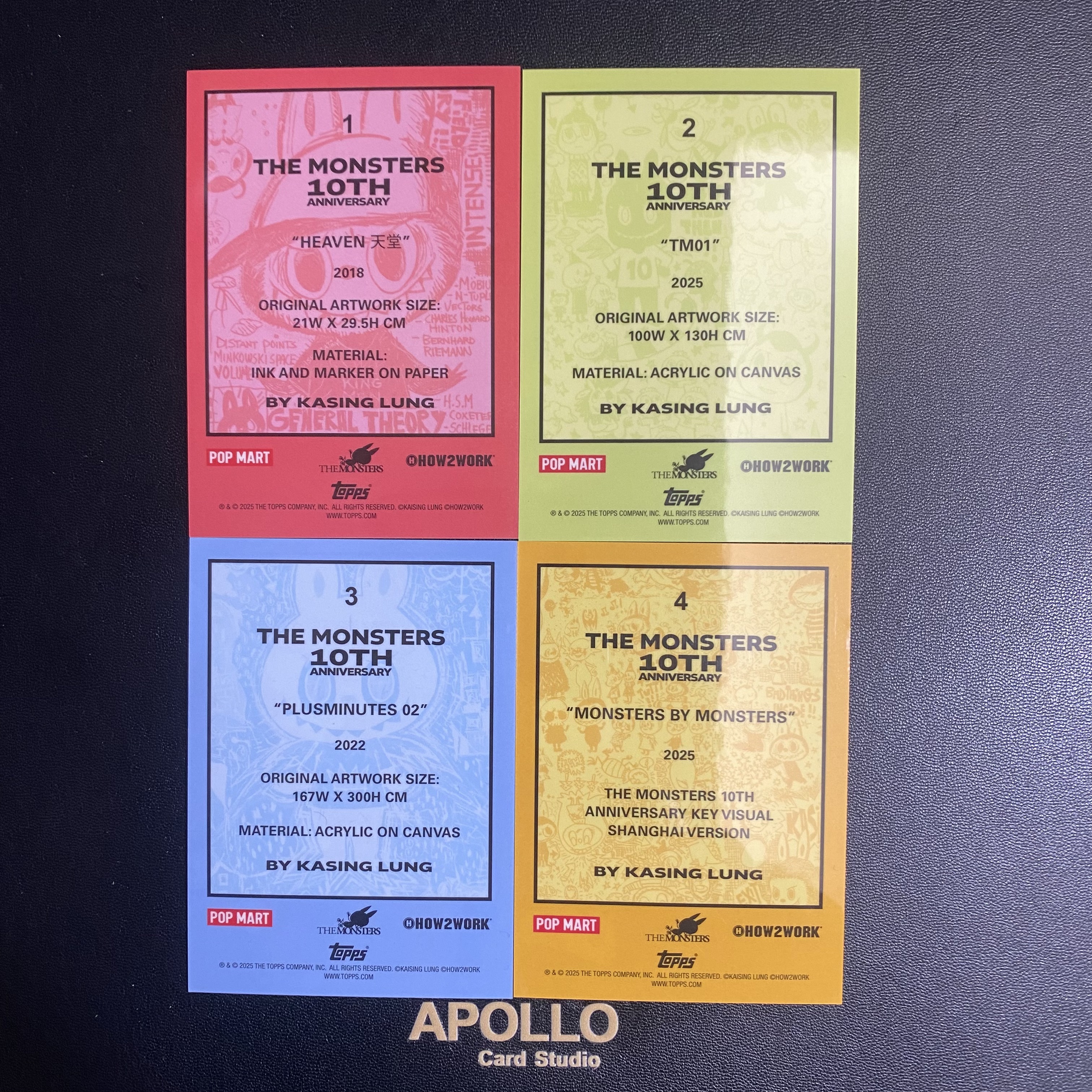 2025 Topps Chrome Labubu 十周年TC 拉布布 龙家升作品 全套BASE四张 打包lot 卡品如图-卢卡