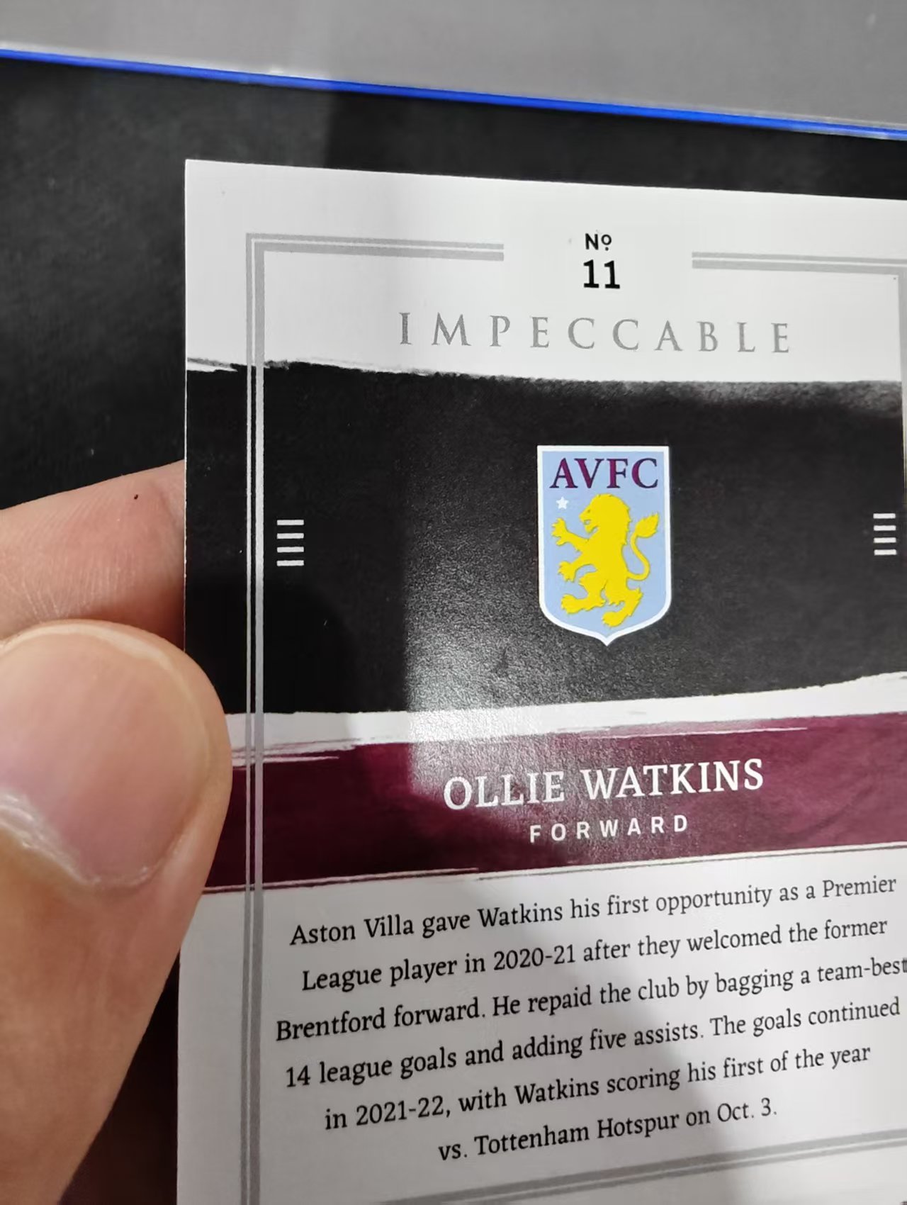 2021-22 Panini Impeccable Ollie Watkins 英超 小真金 阿斯顿维拉 沃特金斯 55编 瑕疵如图