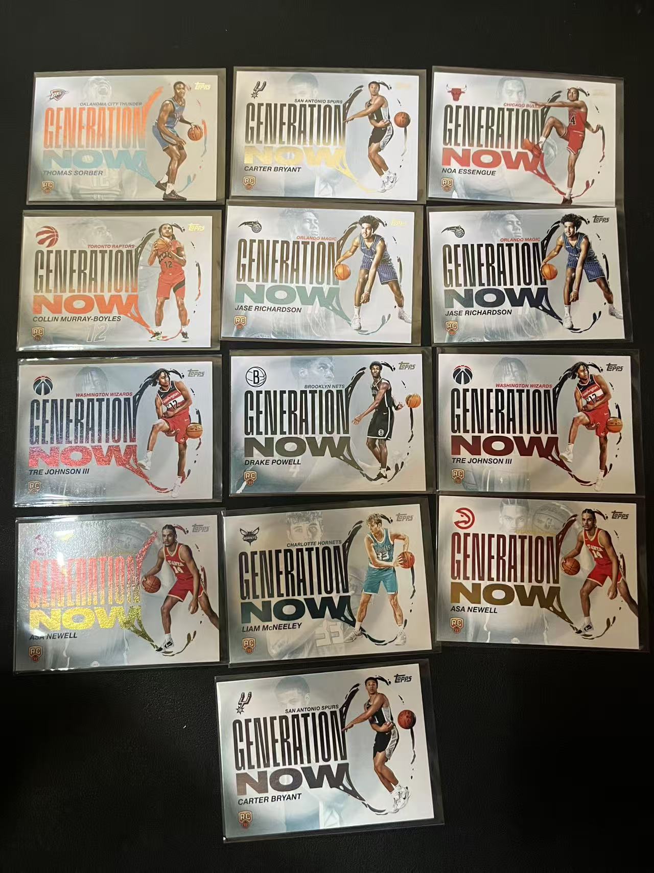 2025 Topps Flagship Liam McNeeley RC 利亚姆 麦克尼利 博伊尔斯 索伯 约翰逊 纽厄尔 埃森格 Generation Now 新生代 特卡 13张 卡品如图 龙龙龙