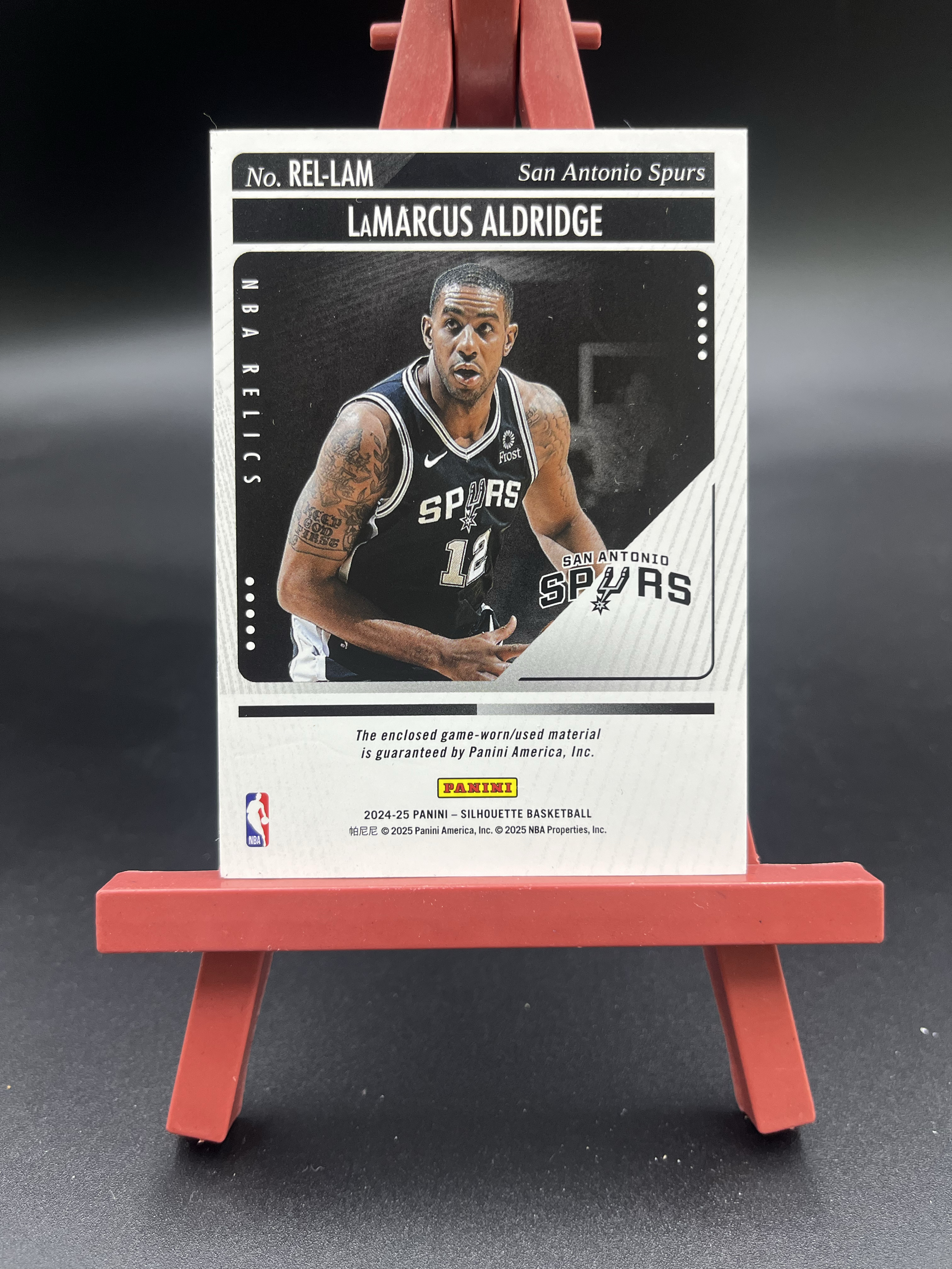 2024-25 Panini Silhouette 剪影 LaMarcus Aldridge 阿尔德里奇 马刺 球衣物料切割 GU亲穿落场 卡品如图 【优质物料专场】01WZ
