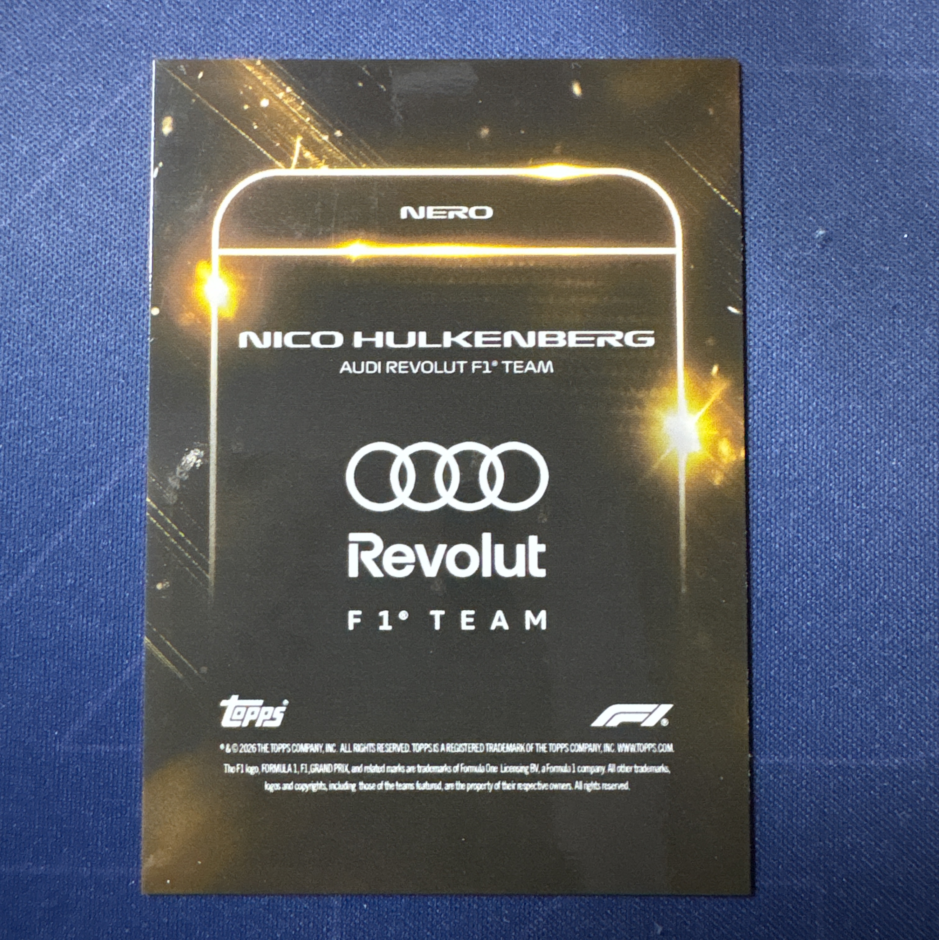 2026 Topps Lights Out Nico Hulkenberg 【爆爆代卖】F1 熄灯 尼科 霍肯博格 21/50编 低编 金折 奥迪车队 Nero 暗夜肖像 特卡 如图 专收必备 #冷哥