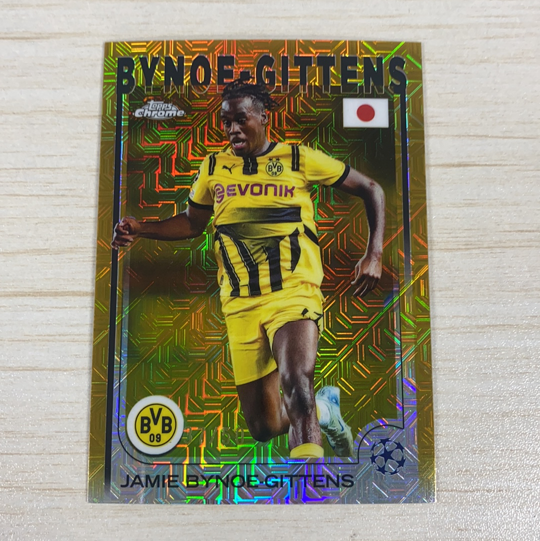 【小牛代拍】2024-25 Topps Chrome 日版 樱花 Japan Edition Jamie Bynoe-Gittens 50编 金折 金mojo 多特蒙德 吉滕斯 卡品如图(威哥)