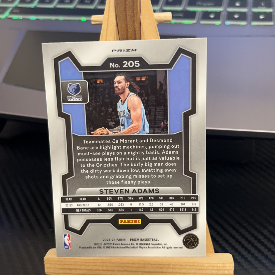 2023-24 Panini Prizm Steven Adams 斯蒂文 亚当斯 灰熊 银折 折射 prizm系列 pz 卡品如图 凑图必备 值得收藏!免费代卖!