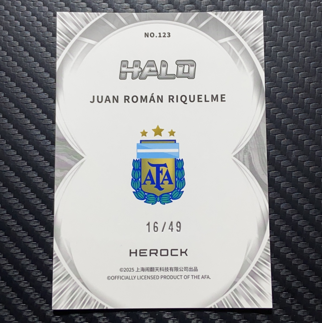 【小牛代拍】2025-26 HEROCK HALO Juan Roman Riquelme 阿根廷队 胡安・罗曼・里克尔梅 橙折 16/49编 卡品如图(男)