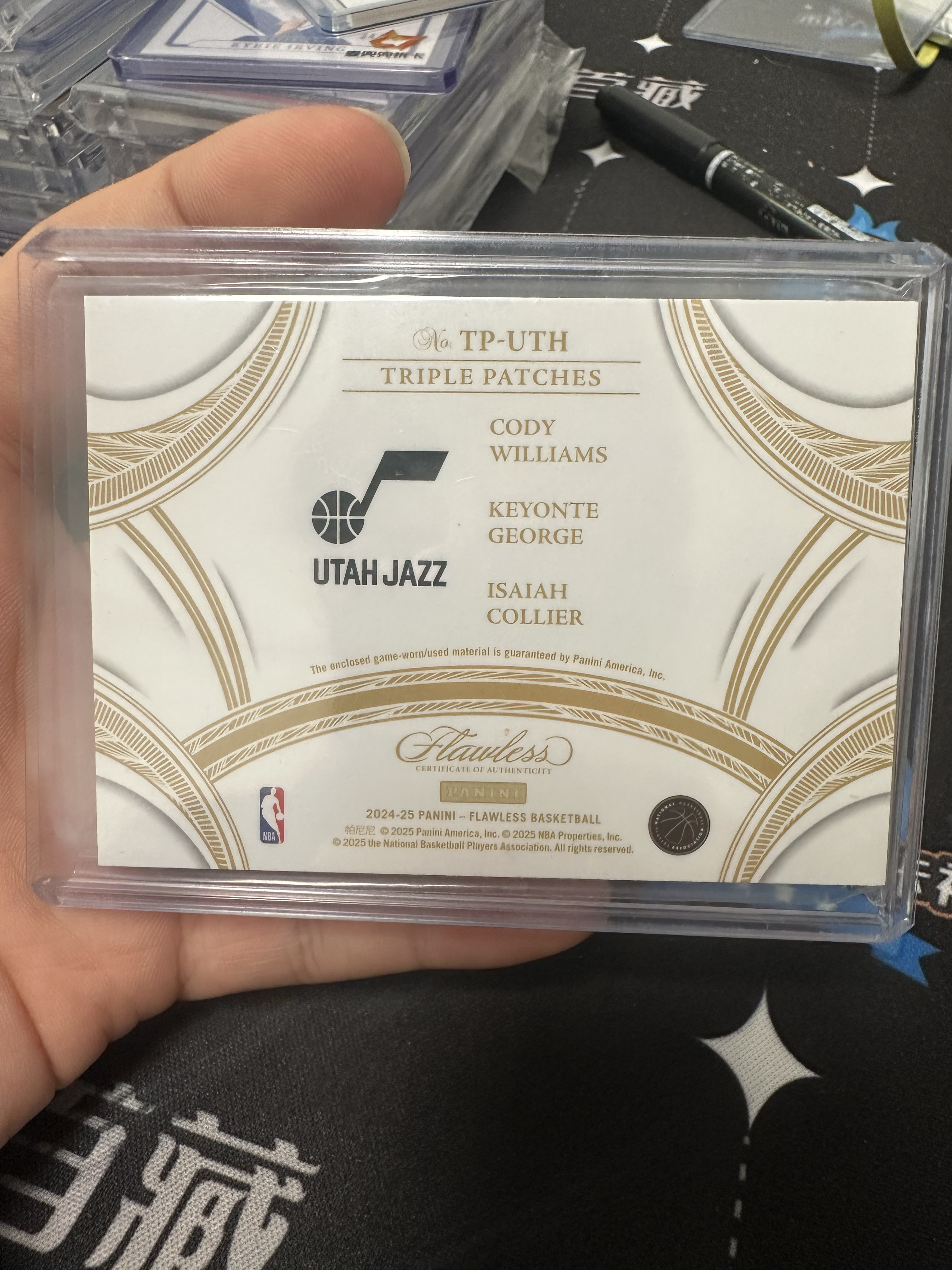 2024-25 Panini Flawless Cody Williams 手提 爵士 科迪威廉姆斯 基昂特乔治 以赛亚科利尔 三窗球衣 patch /25编 阳