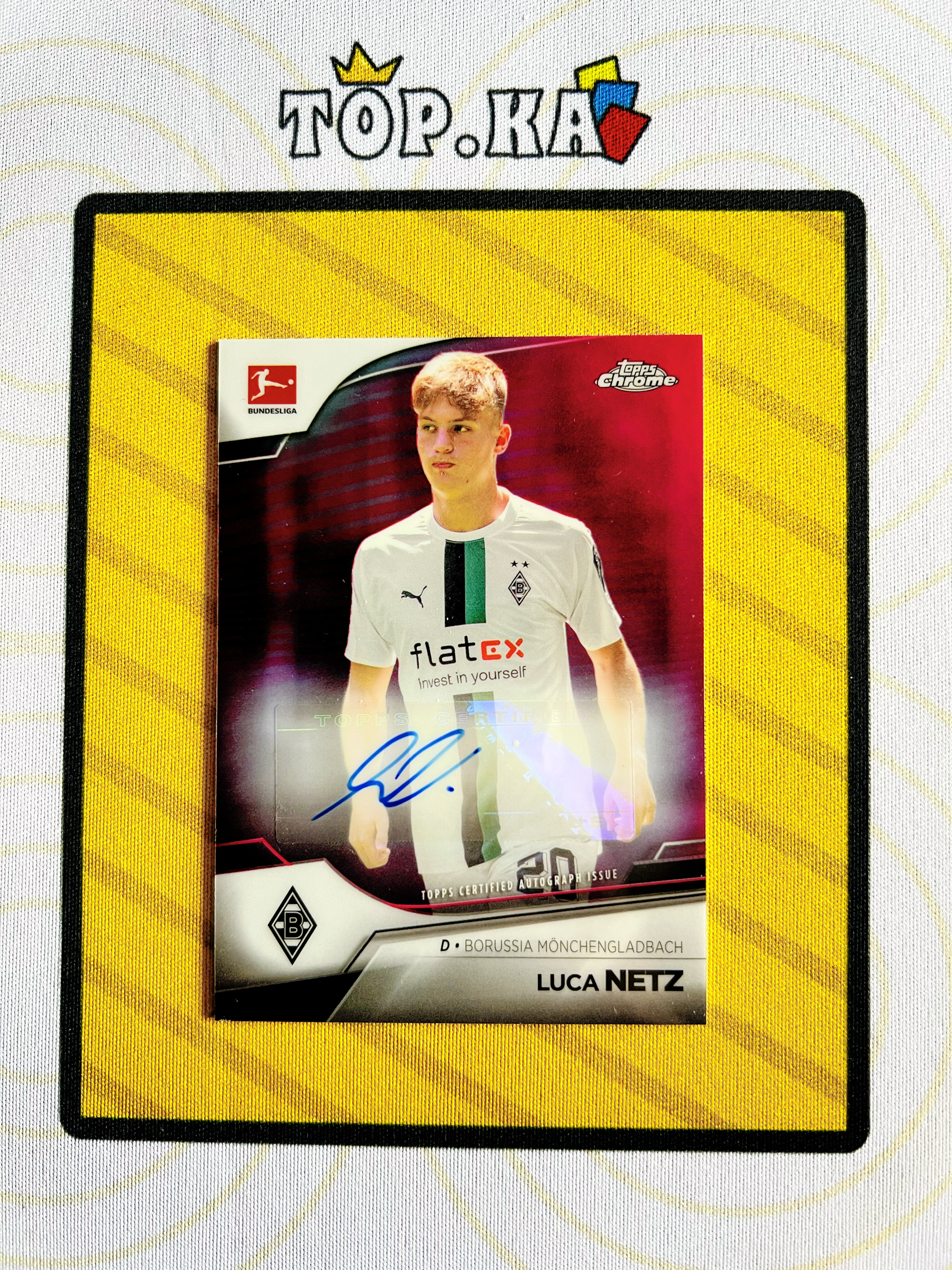 【顶尖卡社】2023 Topps Chrome Luca Netz 德甲 门兴格拉德巴赫 德国 卢卡 内茨 23/150编 签字 完美签 粉折 详情看描述 瑕疵如图【Lawson】