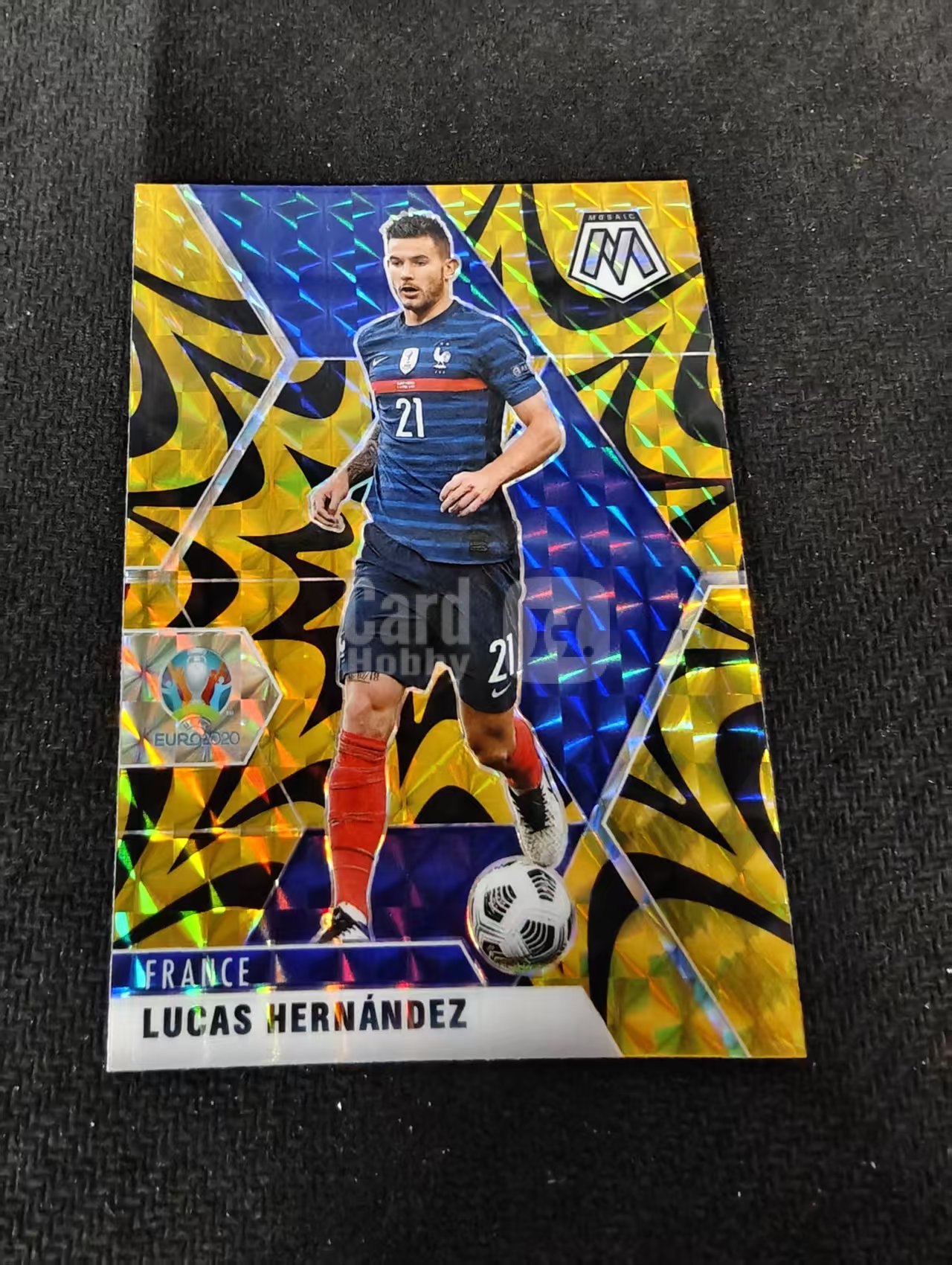 【可合并,不累计】2021 Panini Mosaic Euro Lucas Hernandez 卢卡斯埃尔南德斯 法国 欧洲杯 马赛克 黑金爆炸折 划痕 边角瑕疵