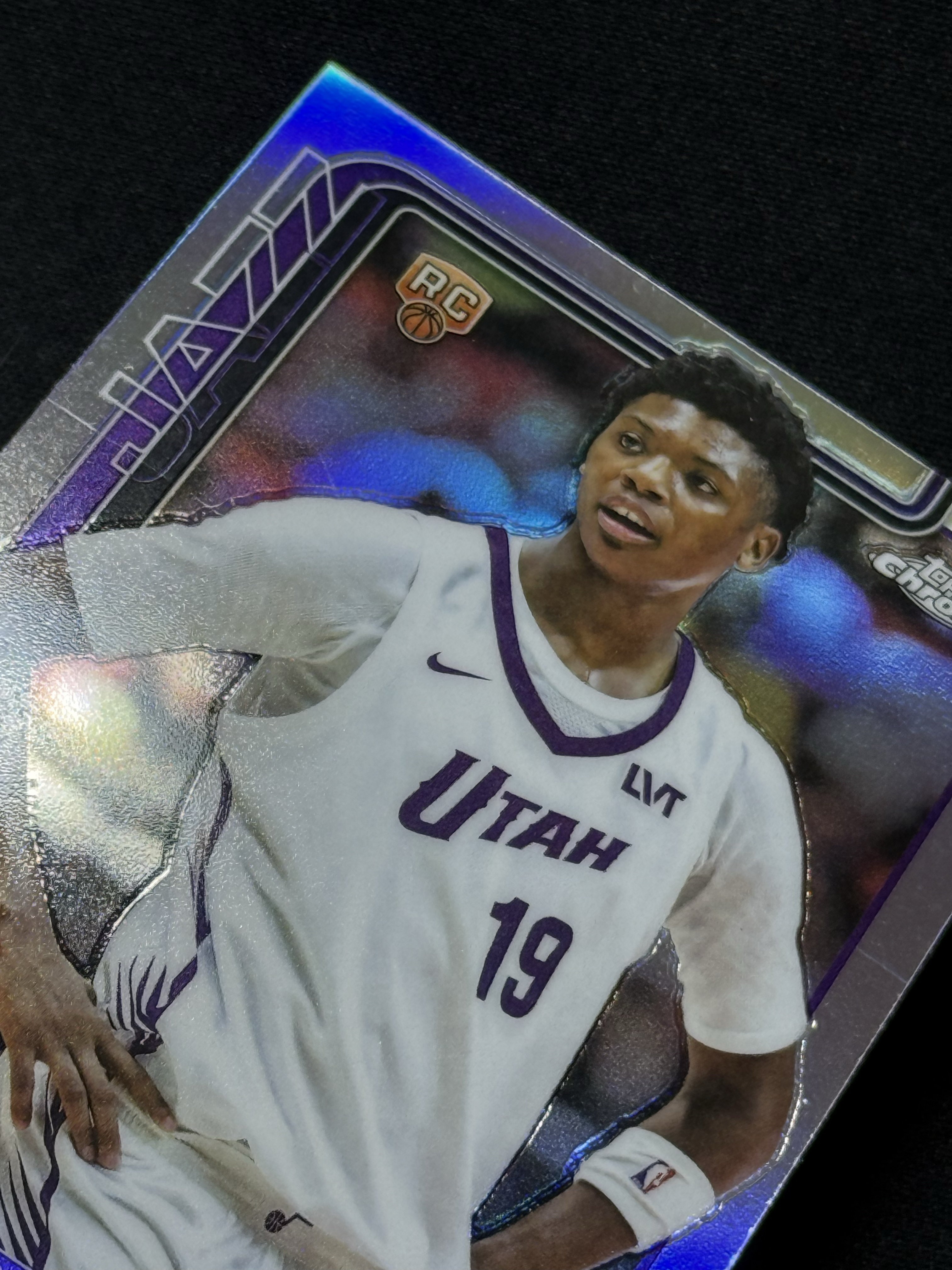 2025-26 Topps Chrome Ace bailey RC 【小贝代拍】Tc 爵士 大热 新秀 埃斯 艾斯 贝利 正银折 瑕疵如图 拍前看描述 H CL