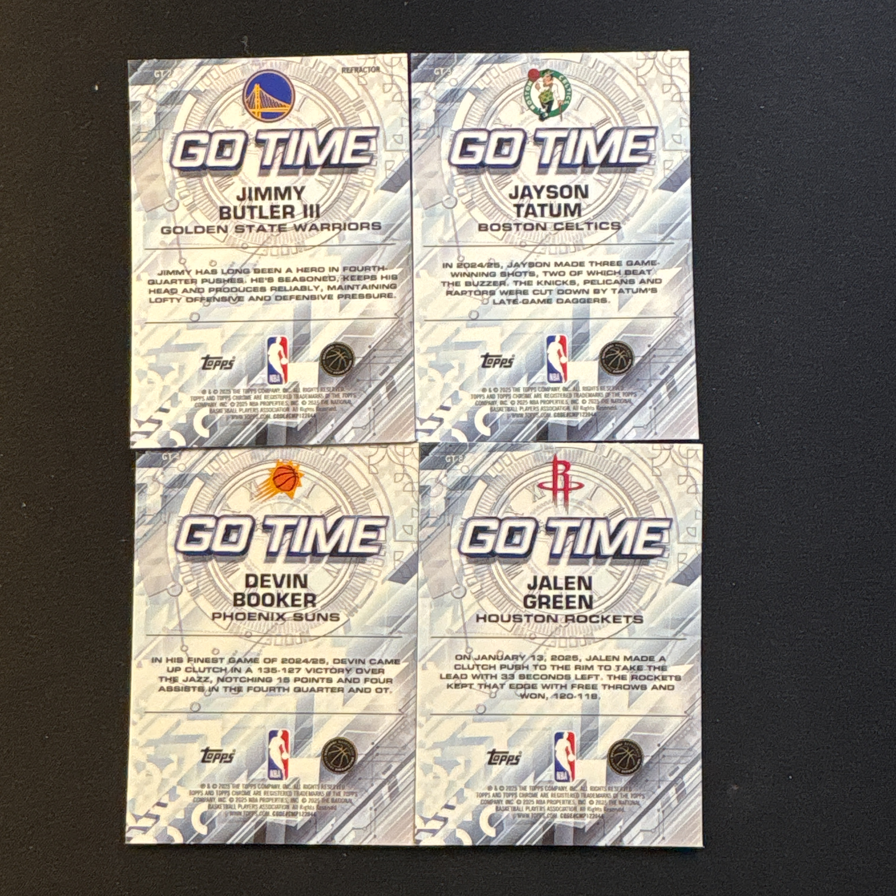 2025-26 Topps Chrome 【爆爆代卖】 巴特勒三世 银折 塔图姆 德文 布克 雄鹿 杰伦 格林 勇士 凯尔特人 太阳 火箭 GoTime特卡 4张Lot Base 专收必备 如图#靓星