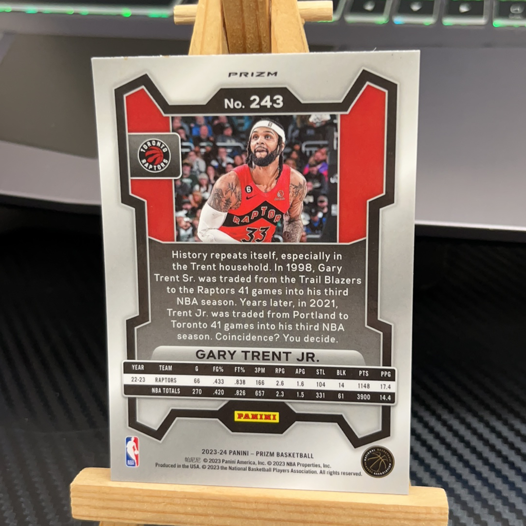 2023-24 Panini Prizm Gary Trent Jr. 小加里 特伦特 猛龙 银折 折射 prizm系列 pz 卡品如图 凑图必备 值得收藏!免费代卖!