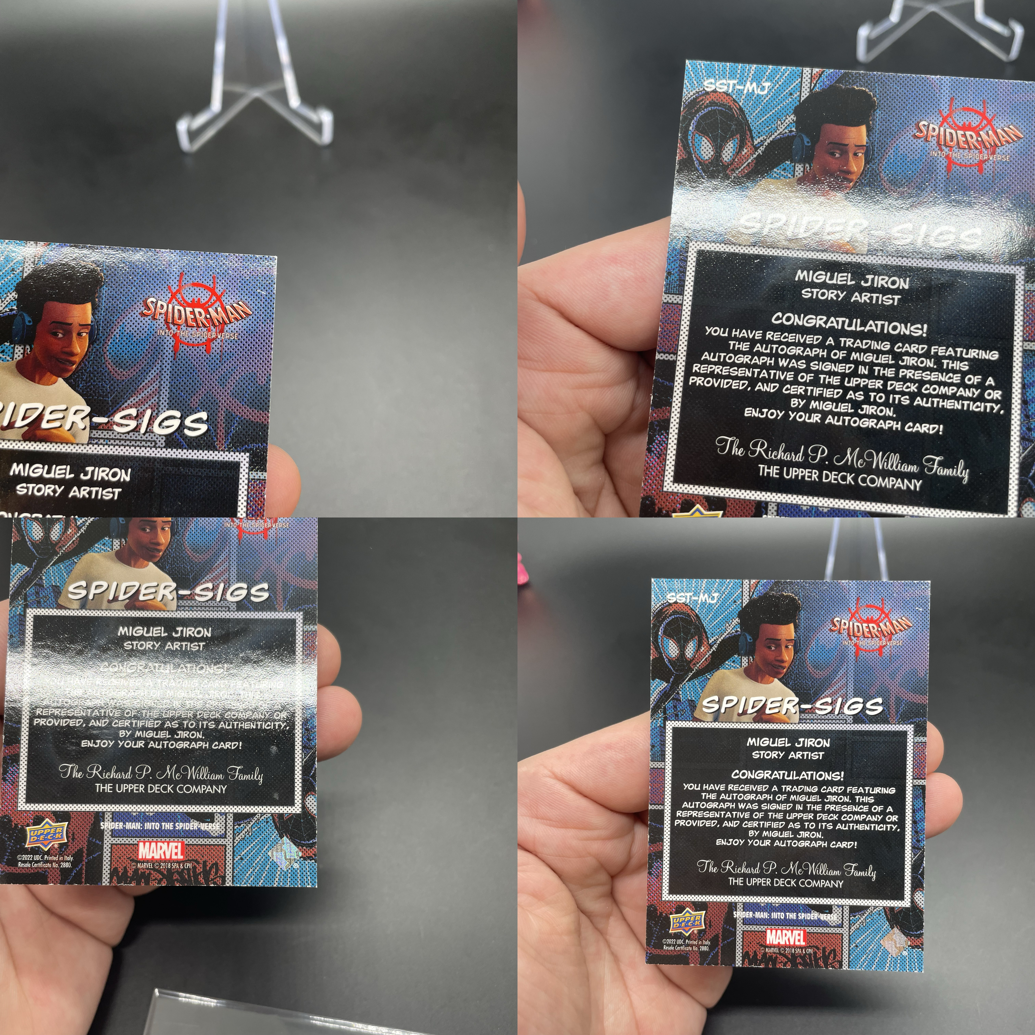 2018 Upper Deck Marvel Spider-Man Miguel Jiron 【无界代卖】漫威 蜘蛛侠 平行宇宙 米格尔 希龙 彼得 帕克 画师 艺术家 签字 品墨如图 不累计 wy