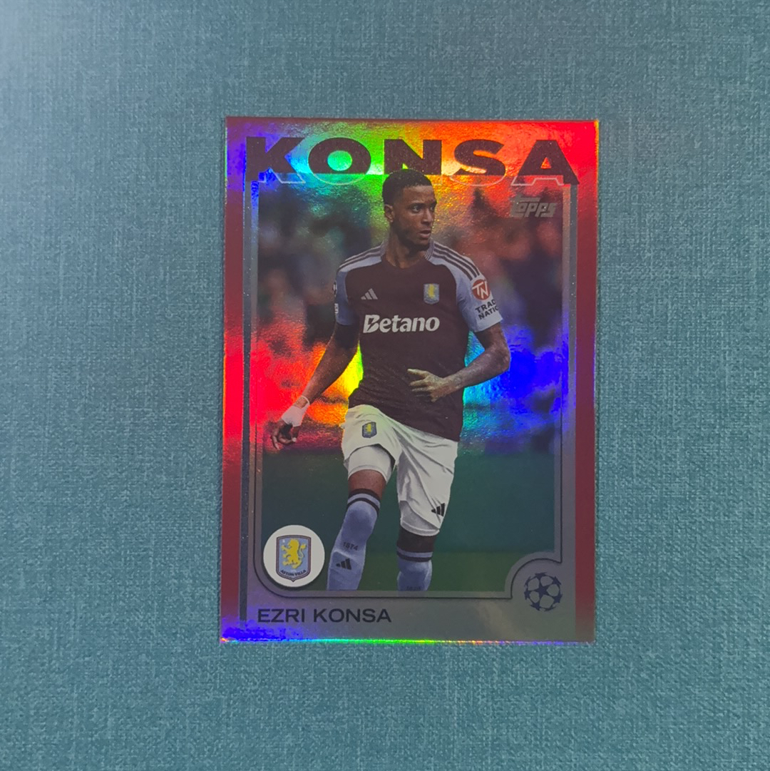 2024-25 Topps UCC 欧战 Ezri Konsa 孔萨 2/5编 超低编 红折 阿斯顿维拉 卡品如图 CYL