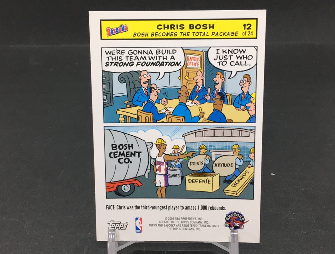 【DC拍卖】11.21 TOPPS BAZOOKA 大比例漫画特卡 经典老特 实卡美如画 名人堂名宿 03白金一代顶级内线 龙王 克里斯 波什