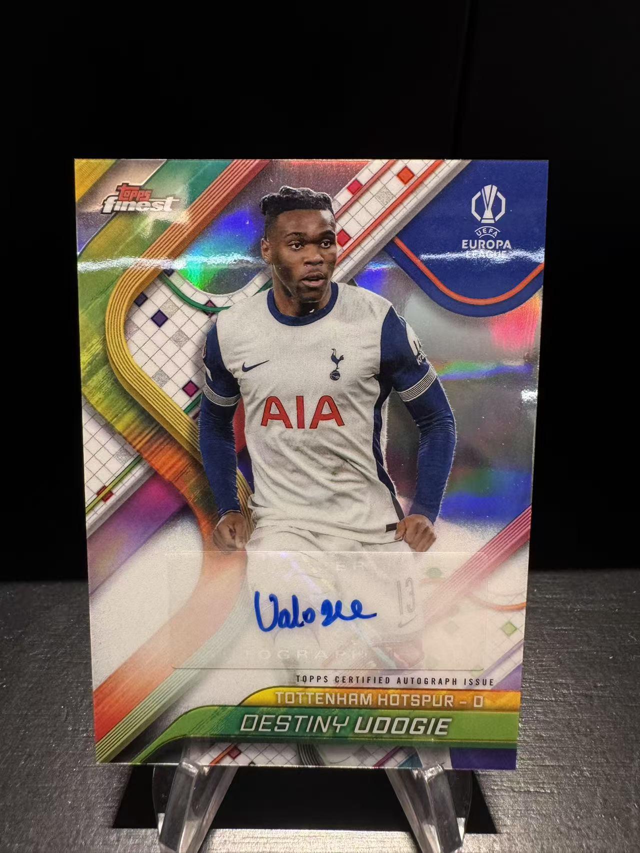 龖2025 Topps Finest Destiny Udogie 乌多吉 银折 签字 完美墨迹 托特纳姆热刺 银折 卡品如图 MJ002M