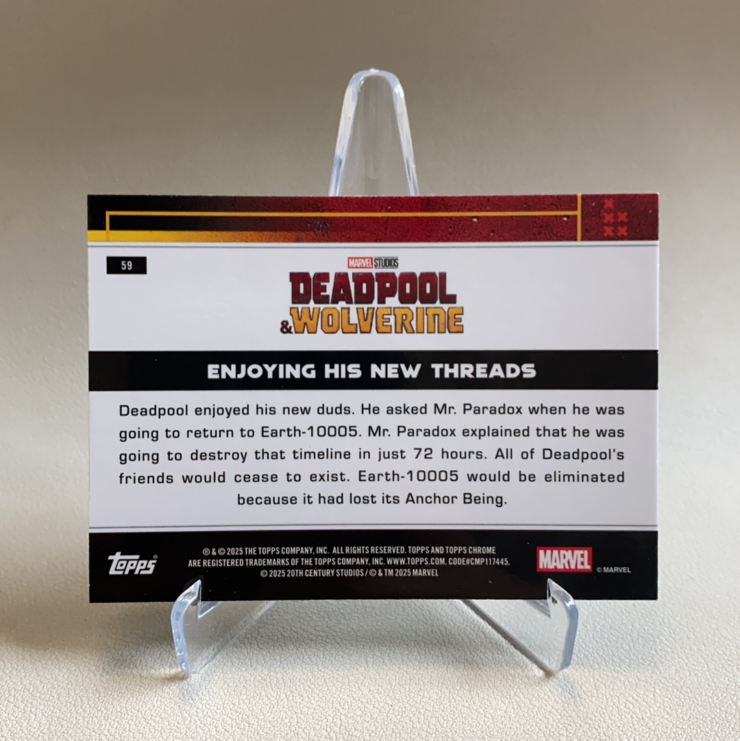 2025 Topps Deadpool Hobby Box Marvel 漫威 死侍与金刚狼 特卡 青折 折射 多元宇宙剧情 享受新战衣 91/199编 死侍 品相如图 凑套必备 wong
