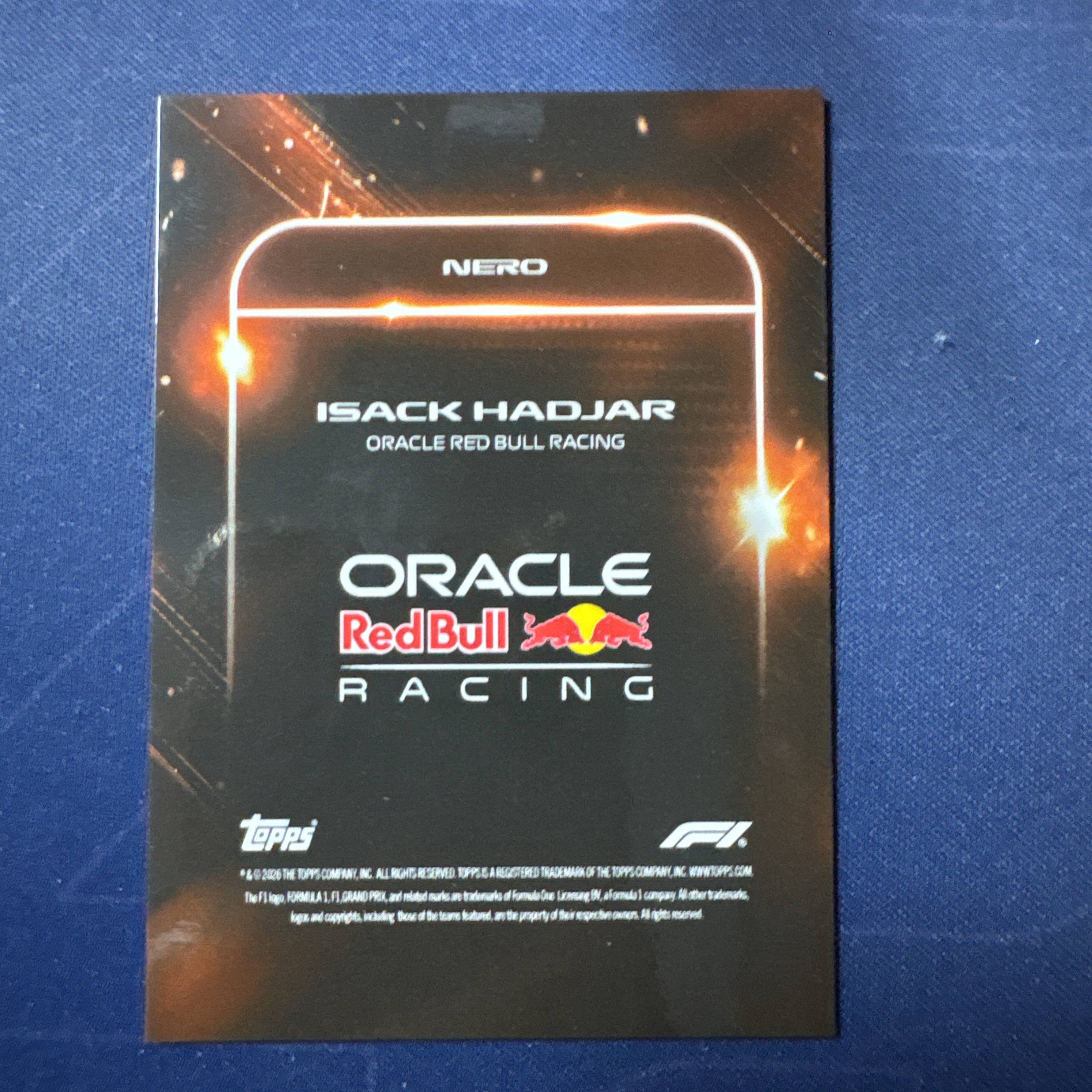 2026 Topps Lights Out Isack Hadjar 【爆爆代卖】F1 熄灯 伊萨克 哈贾尔 22/25编 低编 橙折 Nero暗夜肖像 特卡 红牛车队 专收必备 卡品如图 #冷哥