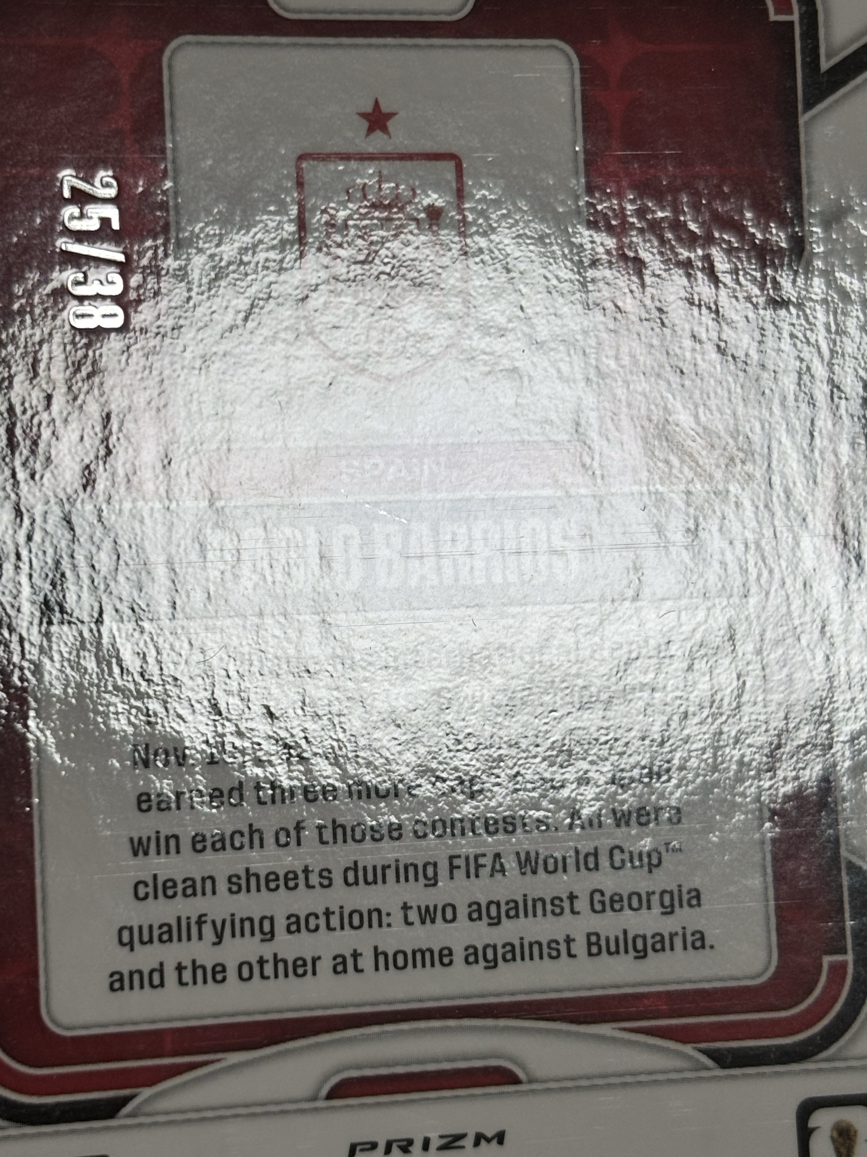 2026 Panini Prizm World Cup Pablo Barrios FIFA 世界杯 西班牙 巴勃罗 巴里奥斯 蓝圈圈折 /38编 瑕疵如图 - 红豆
