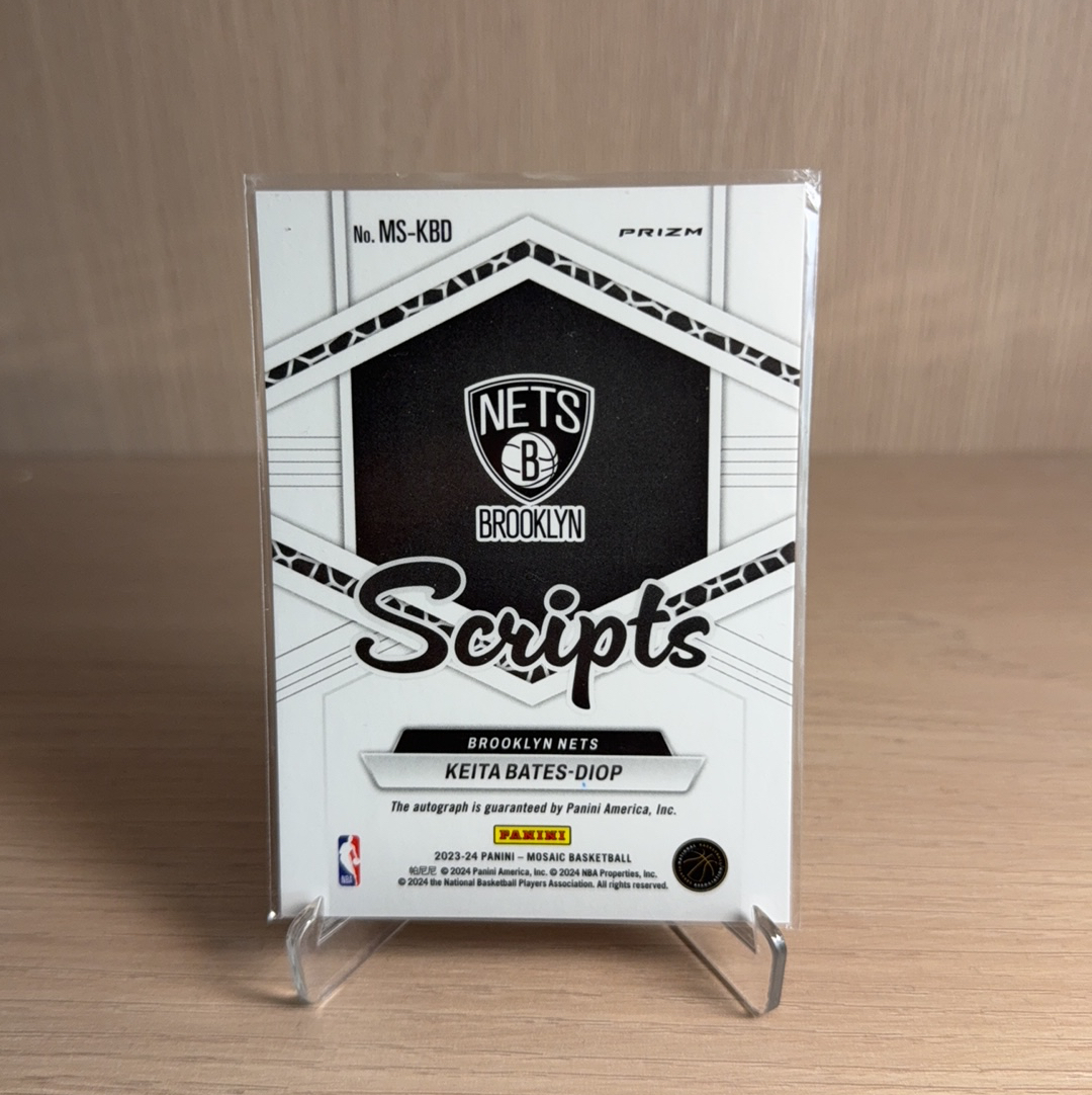 2023-24 Panini Mosaic Keita Bates-Diop 篮网 凯塔 贝茨 迪奥普 签字 贴签 折射 特卡 马赛克 卡品如图 值得收藏!!【免费代卖】