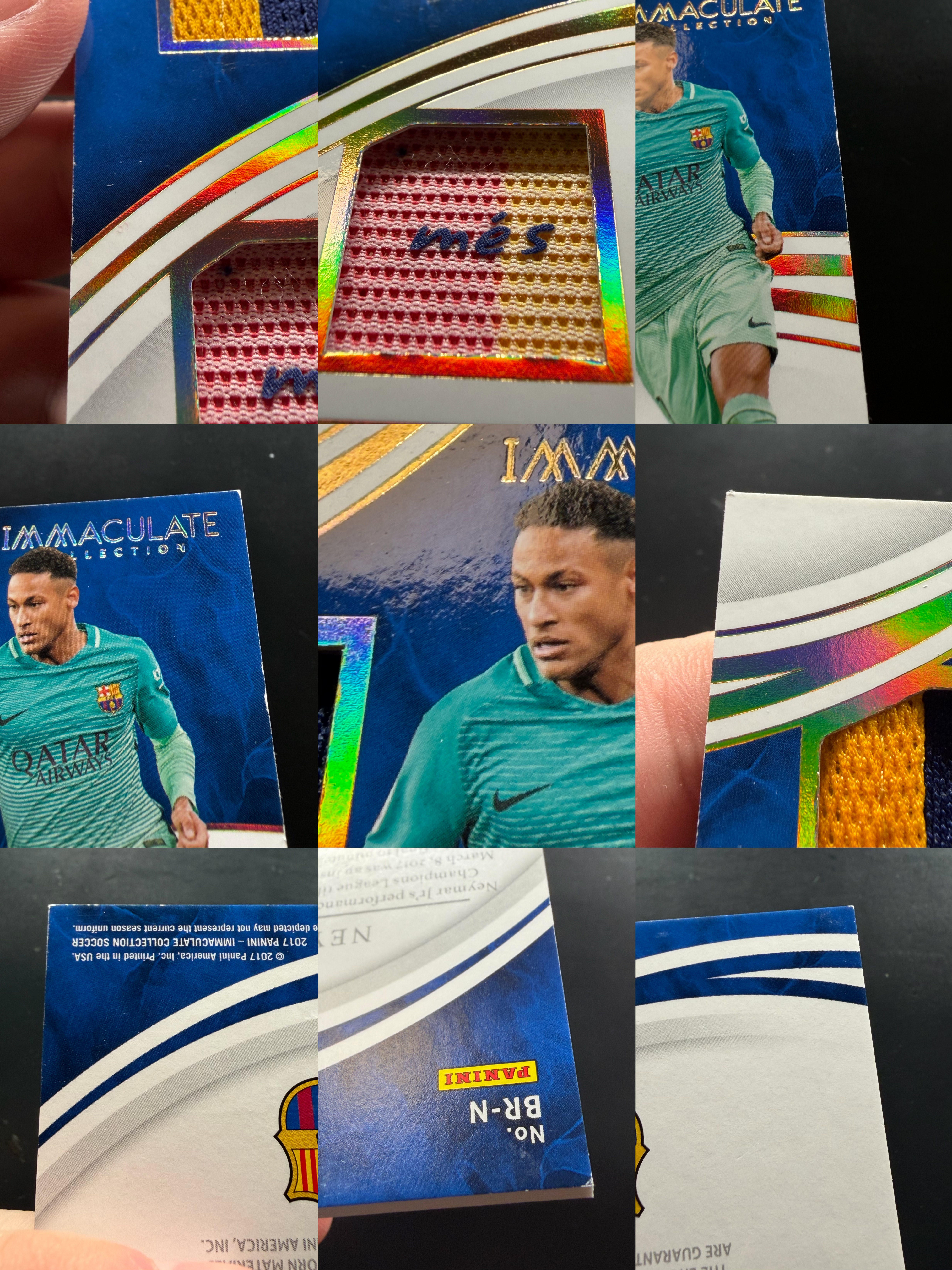 2017 Panini Immaculate Neymar IMM 内马尔 15/15编 金版 球衣 暴力 切到“MES” 巴萨 巴塞罗那 FCB 巴黎巴西 不保卡品介意勿拍 梅西亚马尔好友 江枫拍卖