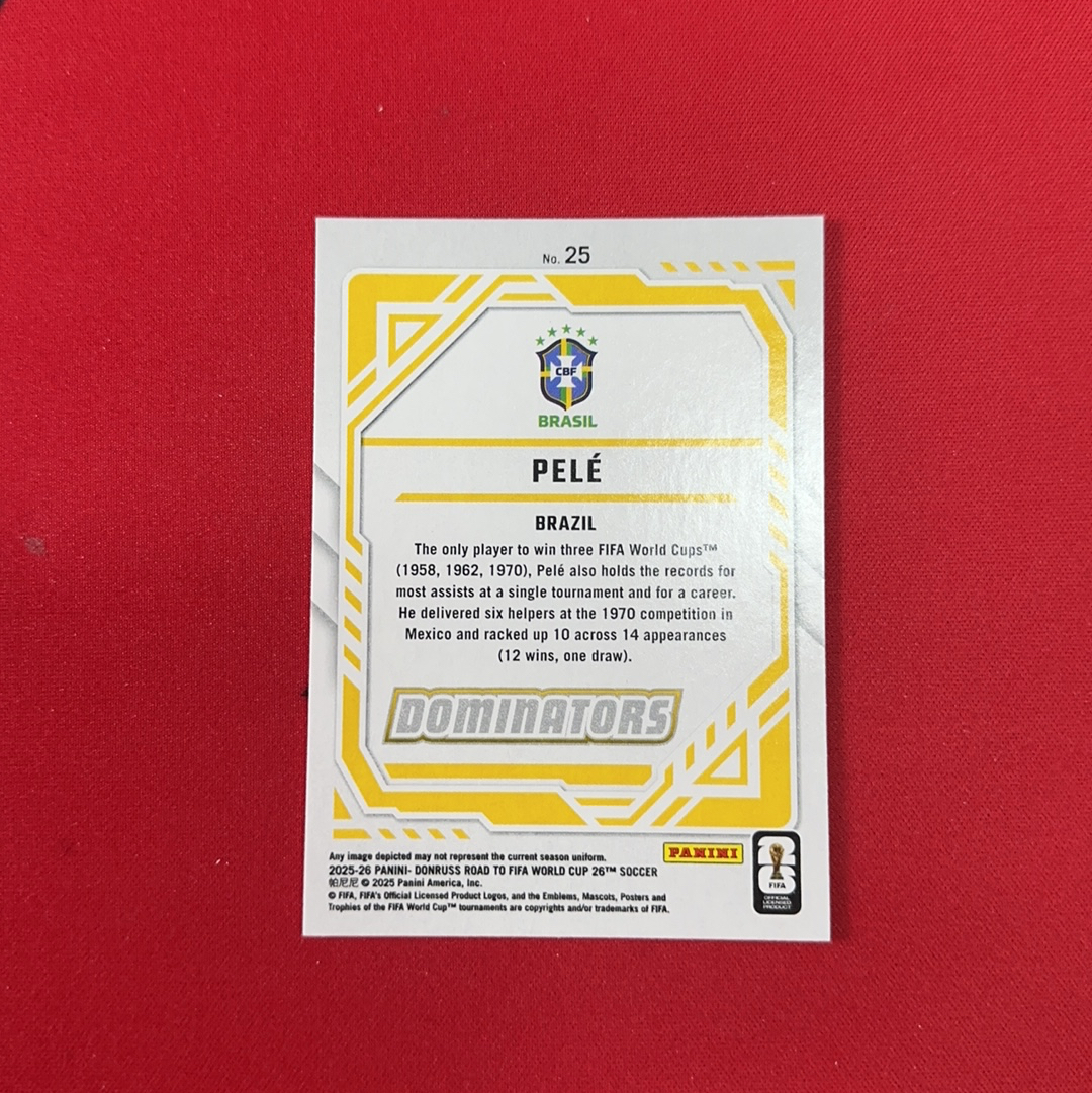 【四喜代拍】2025-26 Panini Donruss 世界杯 杜蕾斯 Pele 贝利 巴西 球王 2 DOMINATORS特卡 卡品如图(polo)