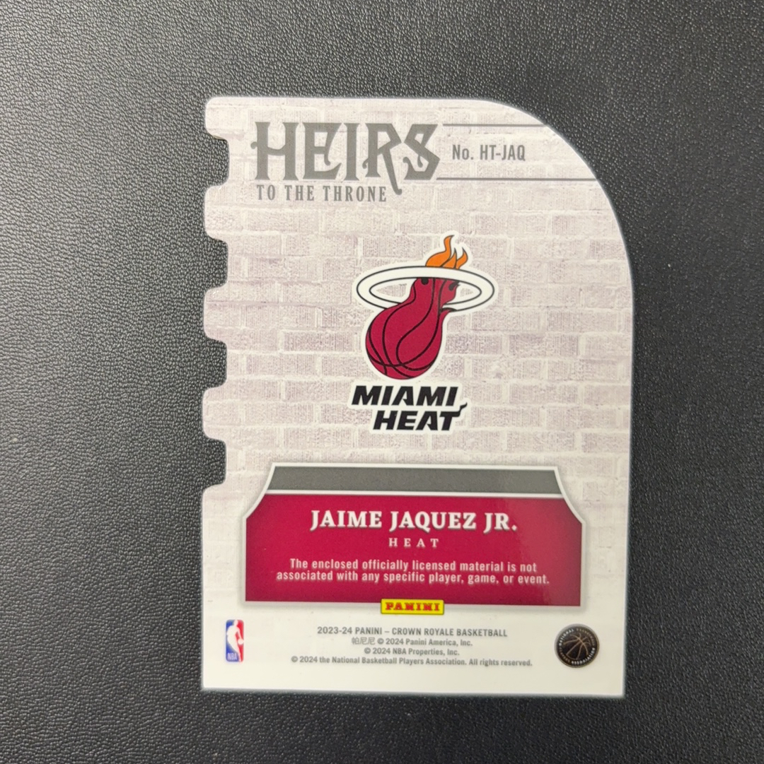 2023-24 Panini Crown Royale Jaime Jaquez Jr. RC 皇冠 小海梅·哈克斯 新秀 球衣物料切割 东契奇 sga 库里 文班亚马 詹姆斯