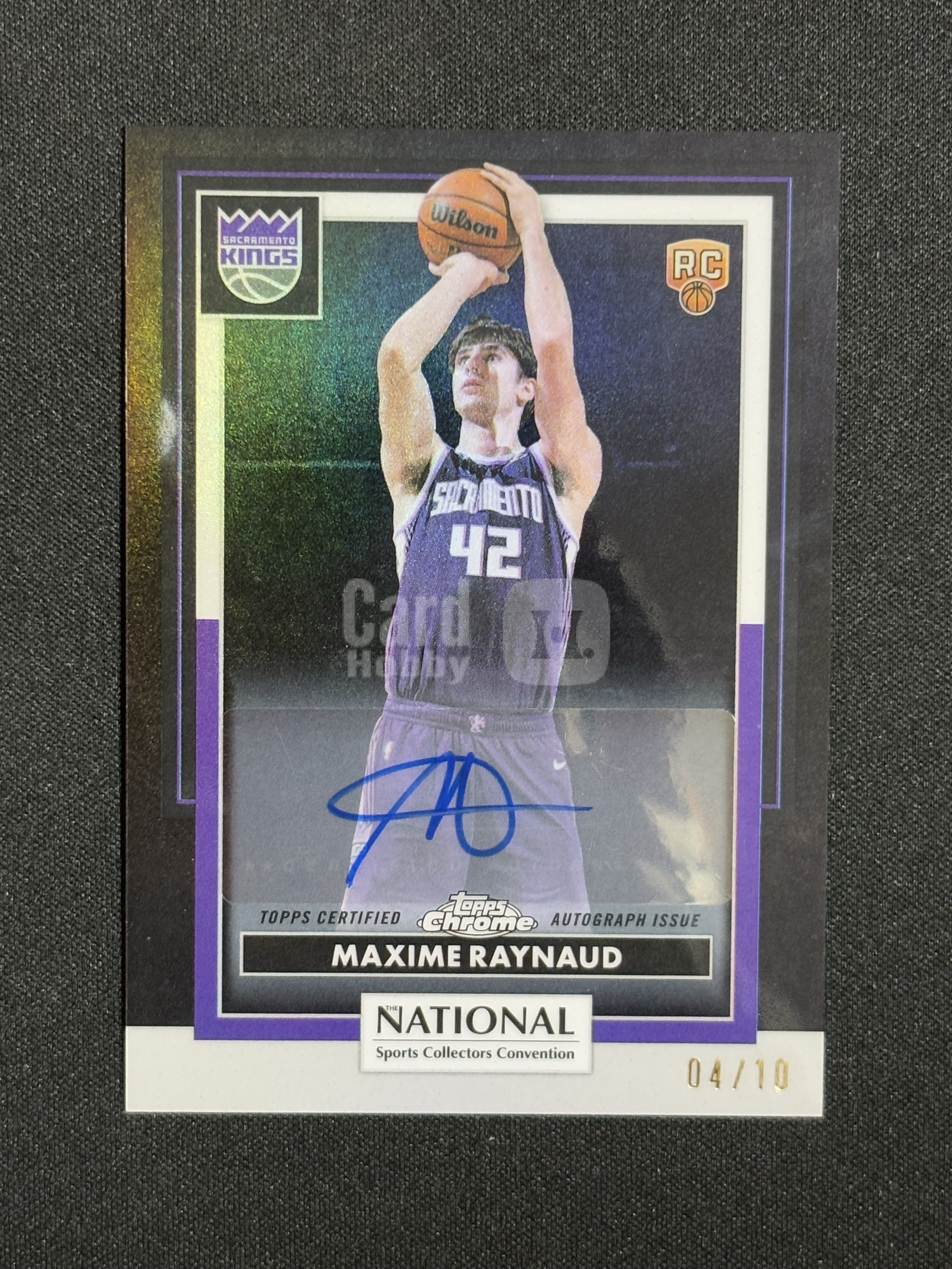 2026 Topps NSCC 国展 Maxime Raynaud RC 马克西姆 雷诺 新秀 国王 签字 黑折 04/10编 瑕疵如图 - sj