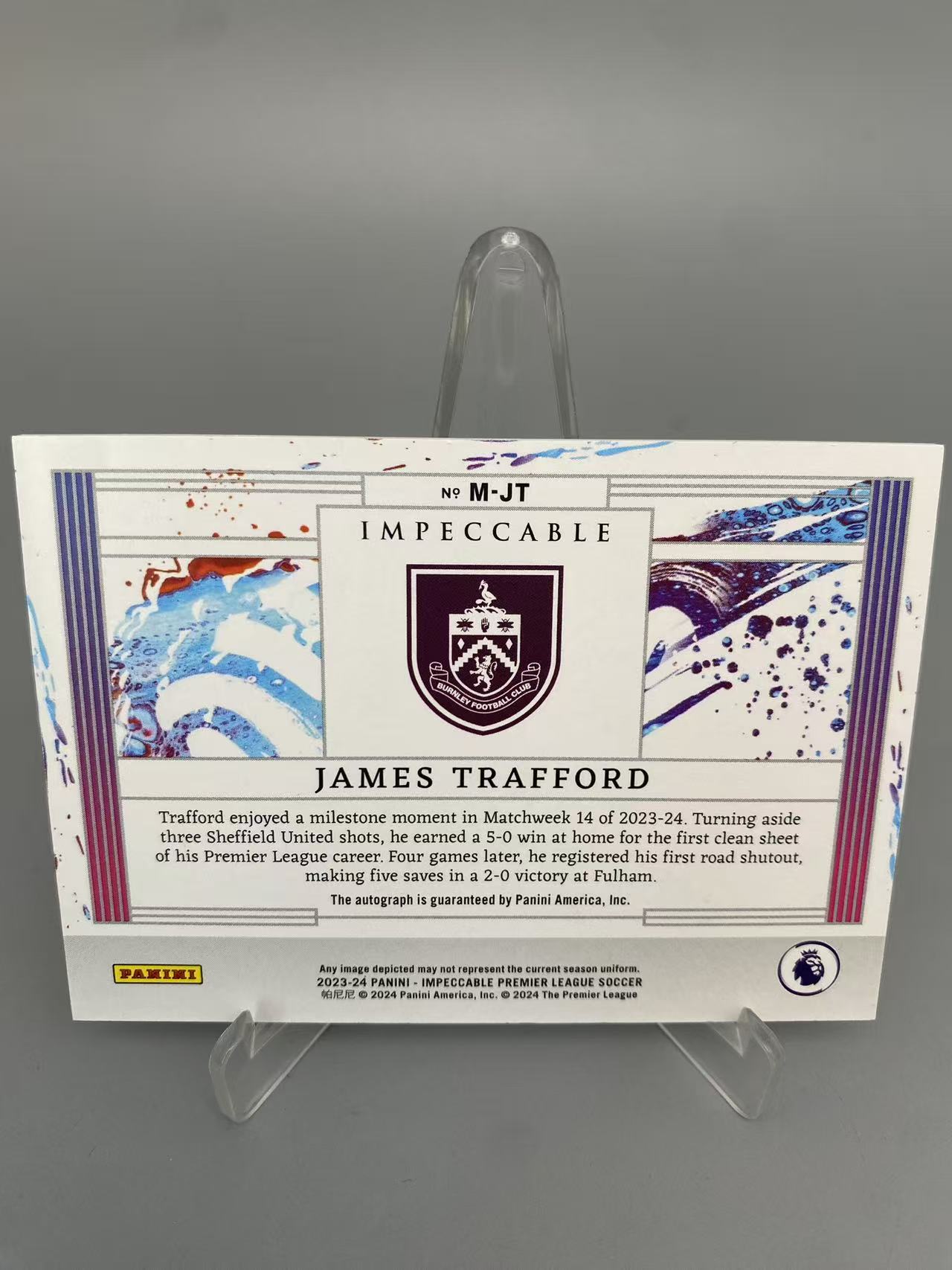 【拆吧代拍】 2023-24 Panini Impeccable james trafford RC 詹姆斯 特拉福德 新秀 签字 25编 曼城 伯恩利 英格兰 小真金 天使1128