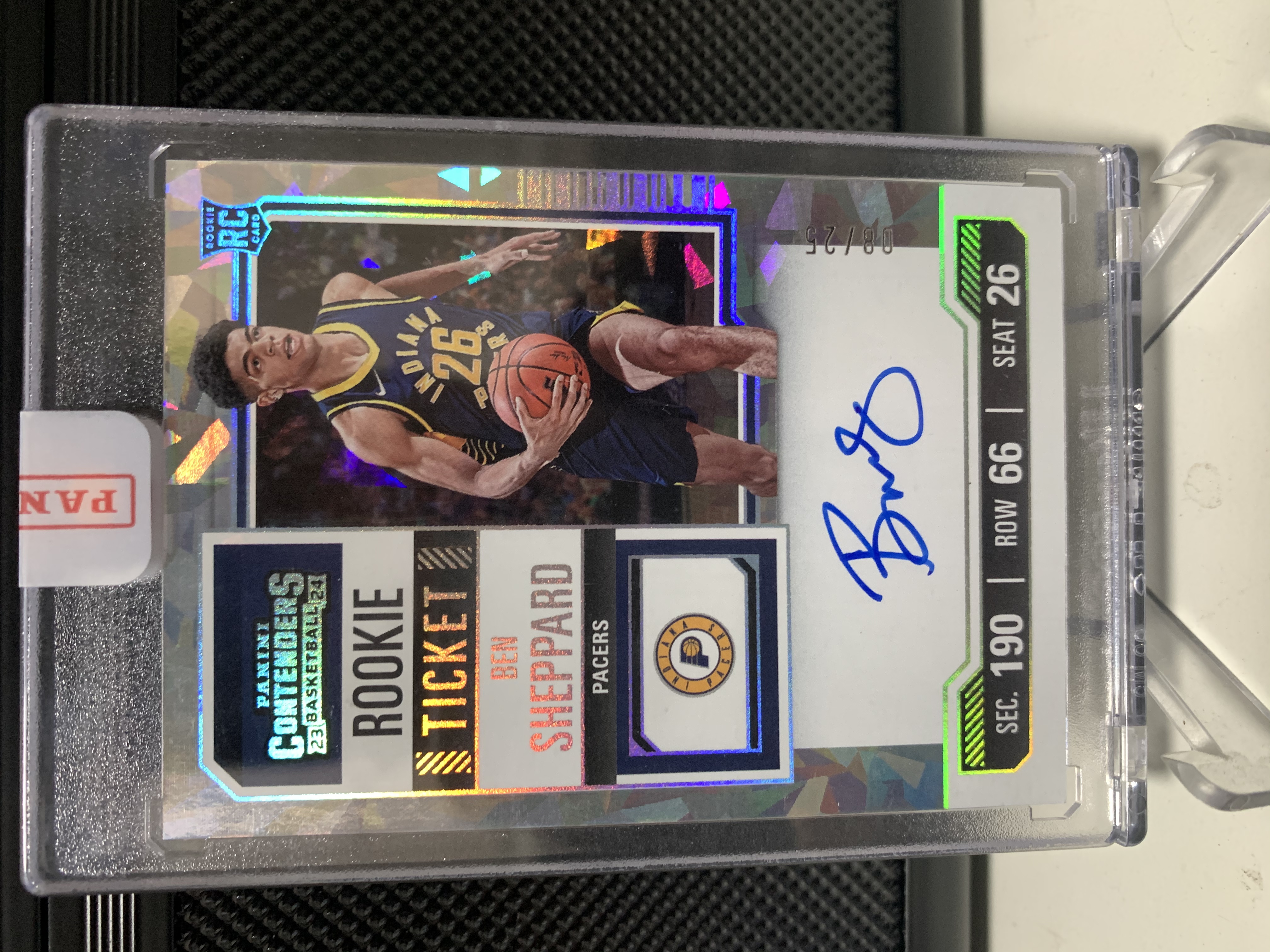 2023-24 Panini Contenders Ben Sheppard RC 球票 步行者 本 谢泼德 新秀 25编 碎冰折 签字 卡签 已上首发 哈里伯顿队友 卡品如图 原封砖 鸽子重拍