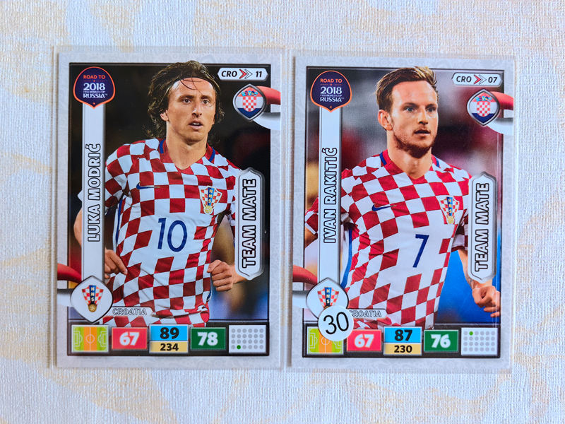 2018 Panini 世界杯之路 游戏版 Luka Modrić 莫德里奇 Ivan Rakitić 拉基蒂奇 克罗地亚 中场搭档 皇马 巴萨 传奇名宿 世界杯亚军组合