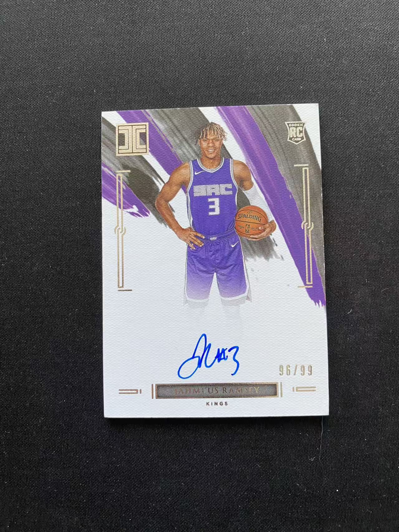 2020-21 Panini Impeccable Jahmius Ramsey 拉姆塞 新秀RC 99编 小真金 卡签 国王 签字【king#36】瑕疵如图
