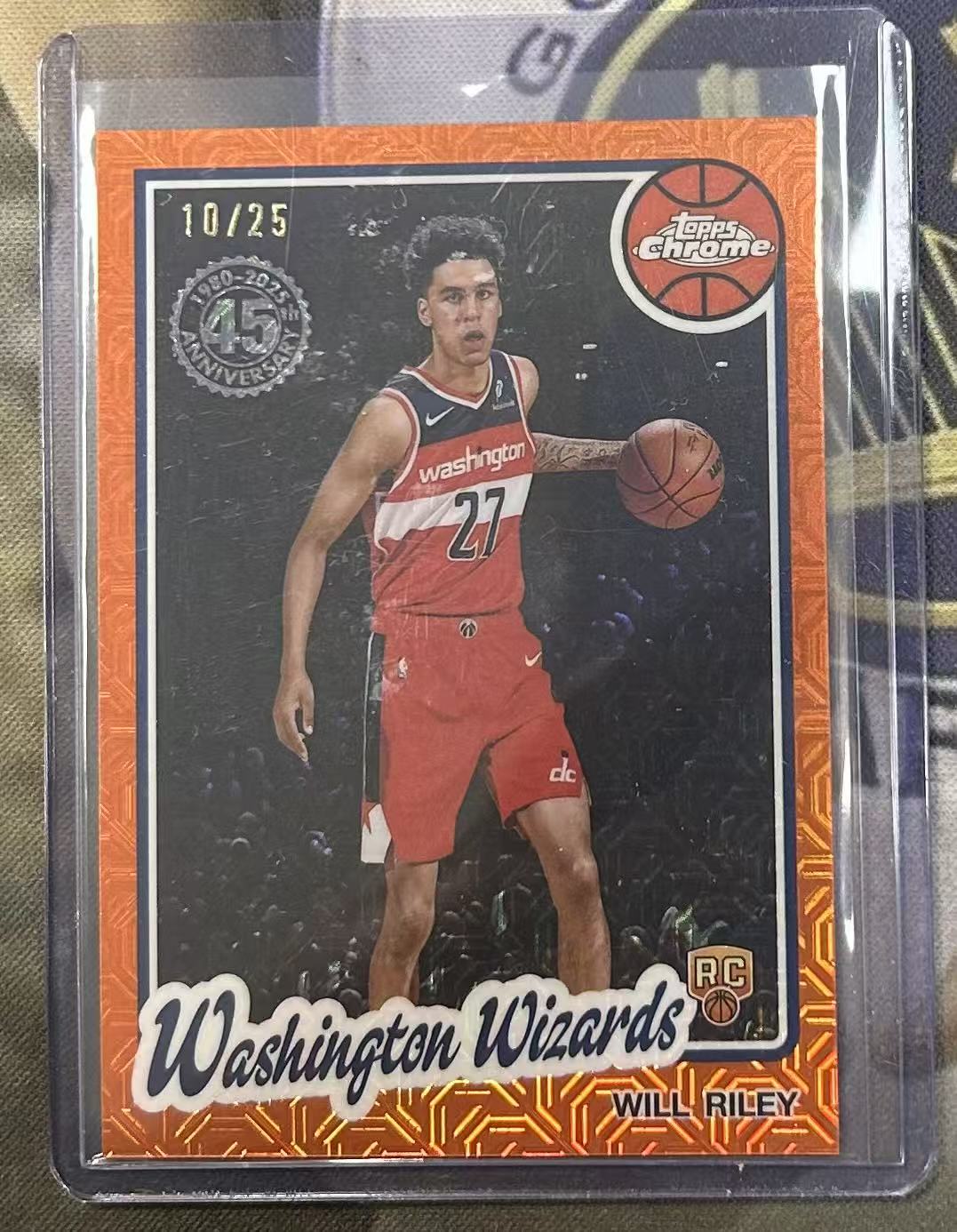 2025-26 Topps Flagship Will Riley RC 威尔 莱利 新秀 奇才 25编 橙mojo折 迷宫折 45周年复古特卡 卡品如图