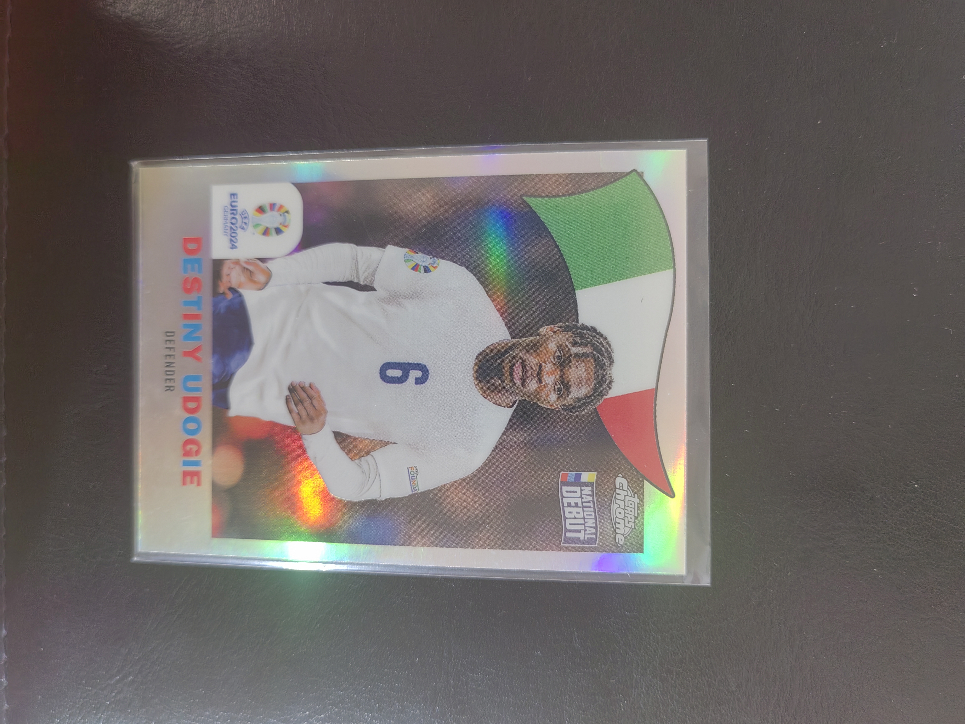 2024 Topps Topps Chrome Destiny Udogie 欧洲杯 德斯蒂尼·乌多吉 国家队首秀 银折 特卡 意大利 乌迪内斯 托特纳姆热刺 足球 不保卡品 卡品如图