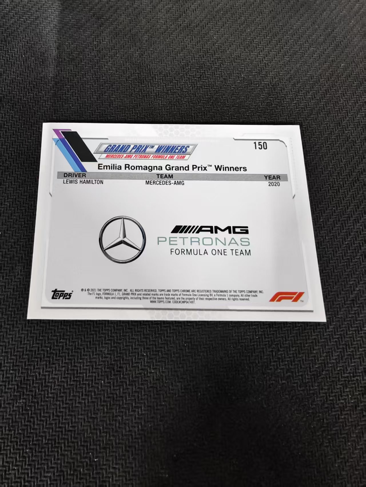 【可合并,不累计】2021 Topps Chrome Lewis Hamilton F1 梅赛德斯奔驰车队 刘易斯 汉密尔顿 划痕 边角瑕疵 #150