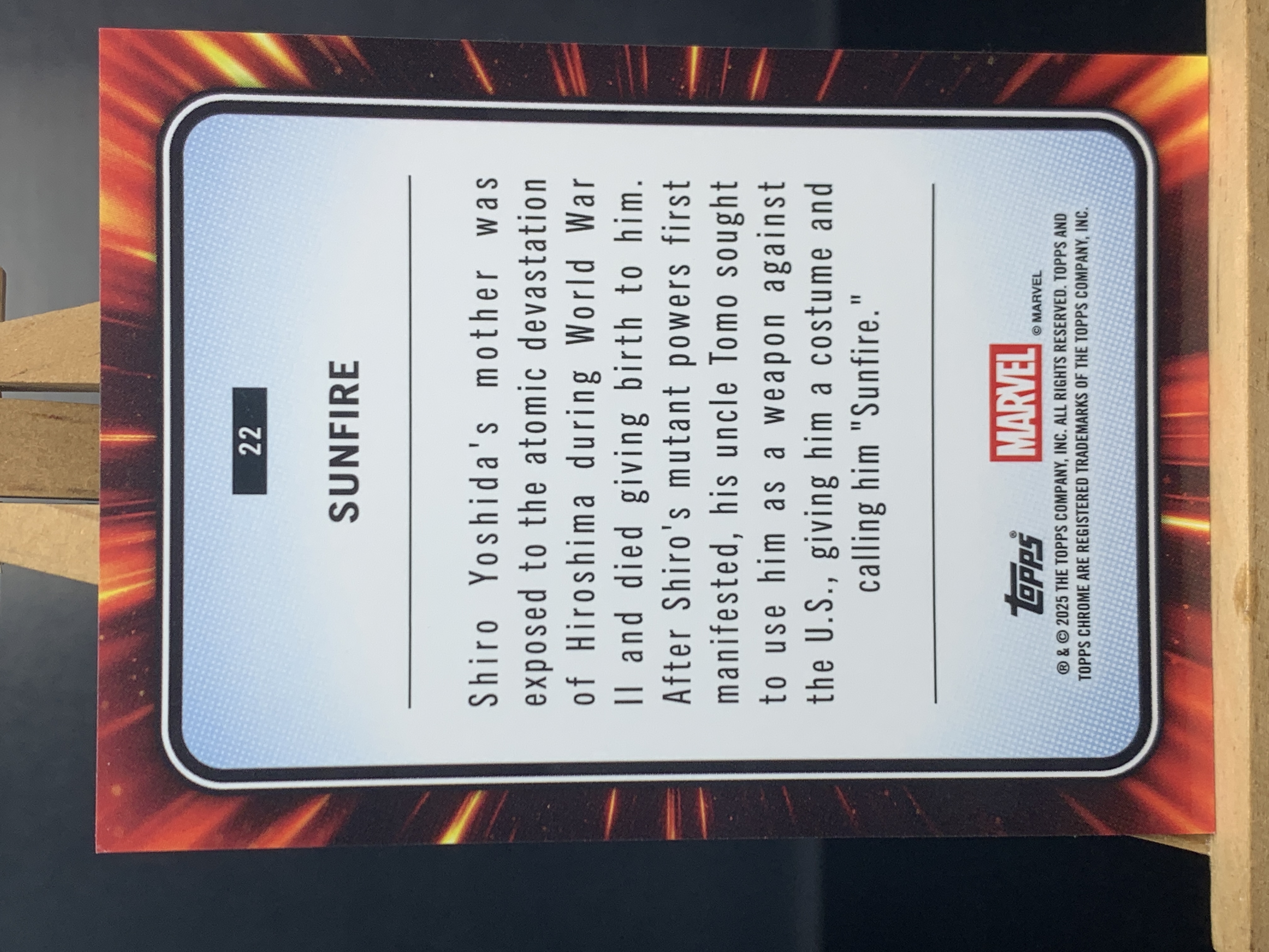 (B2) 2025 Topps 漫威 BASE 太阳火 实卡好看 收藏凑套必备 卡品如图 !!!