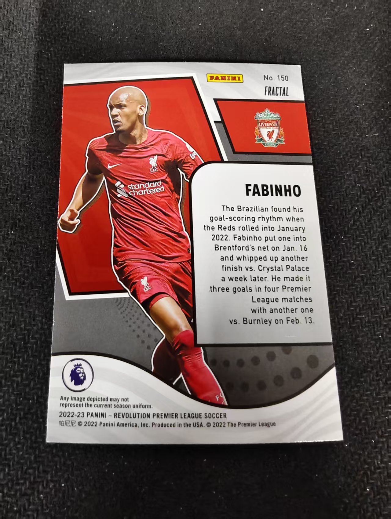 2022-23 Panini Revolution Fabinho 利物浦 革命 英超 法比尼奥 英超 革命 折射 划痕 边角瑕疵 #150