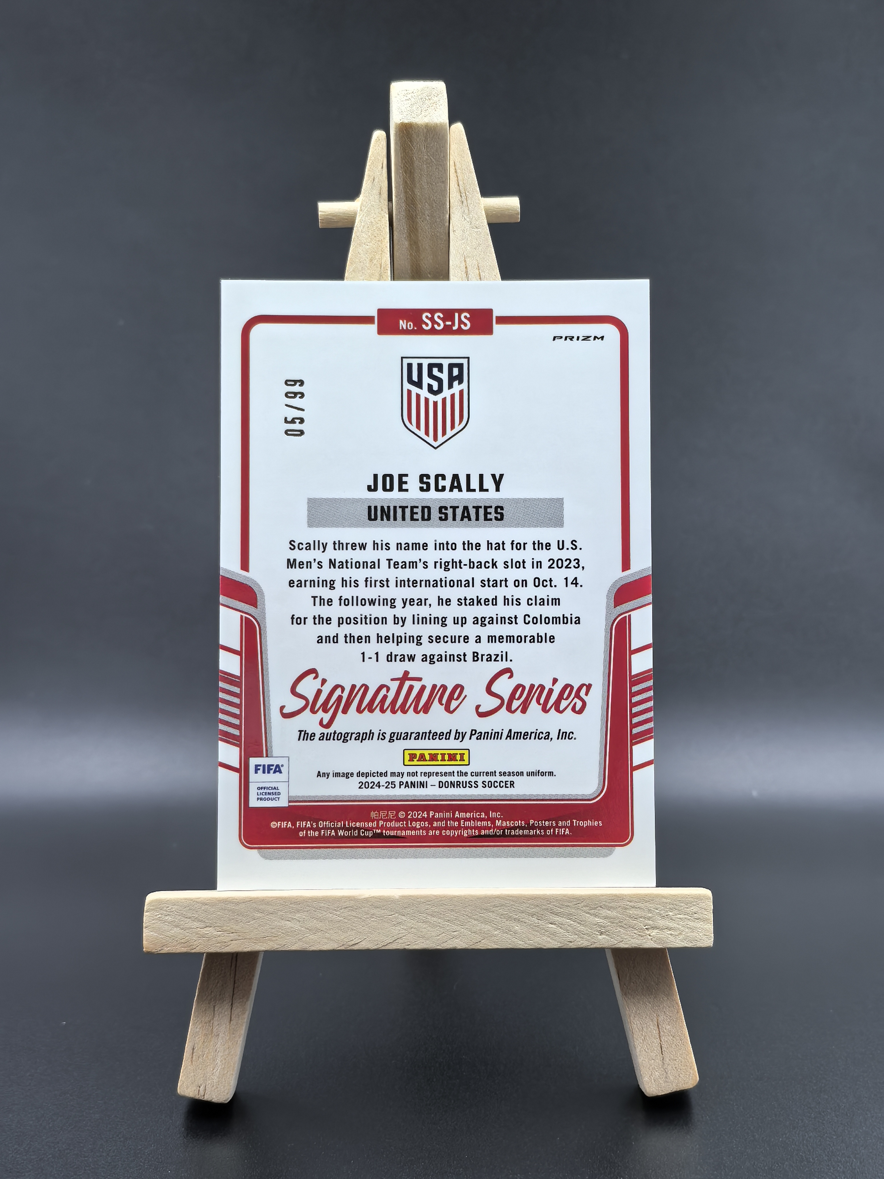 2024-25 Panini Donruss Joe Scally 杜蕾斯 美国 乔 斯卡利 蓝折签 签字 签名 ss签 限量99编 卡品如图(翟梅西)