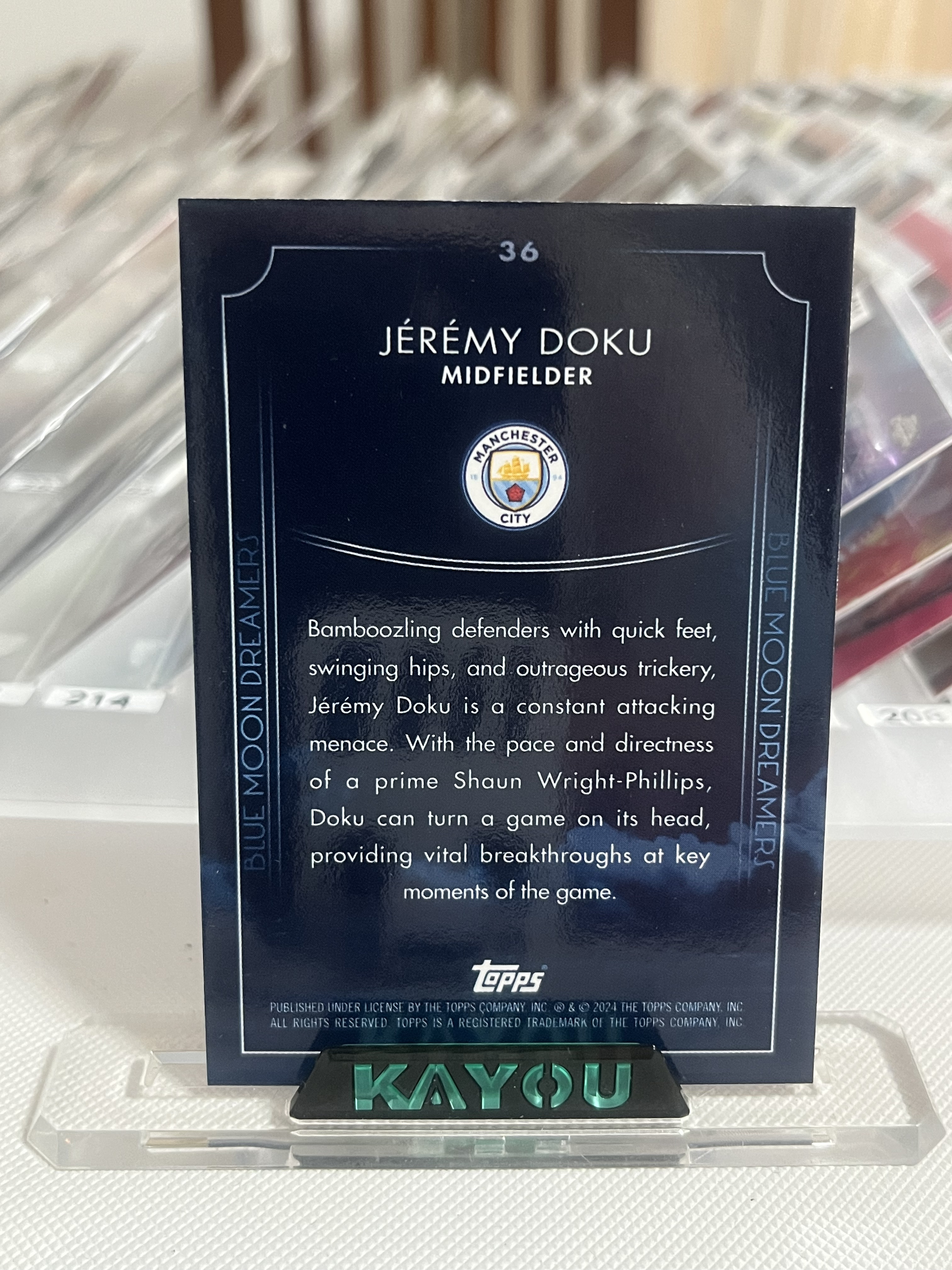 2024 Topps Topps Jeremy Doku 多库 曼城 曼城队盒 Blue Moon 315