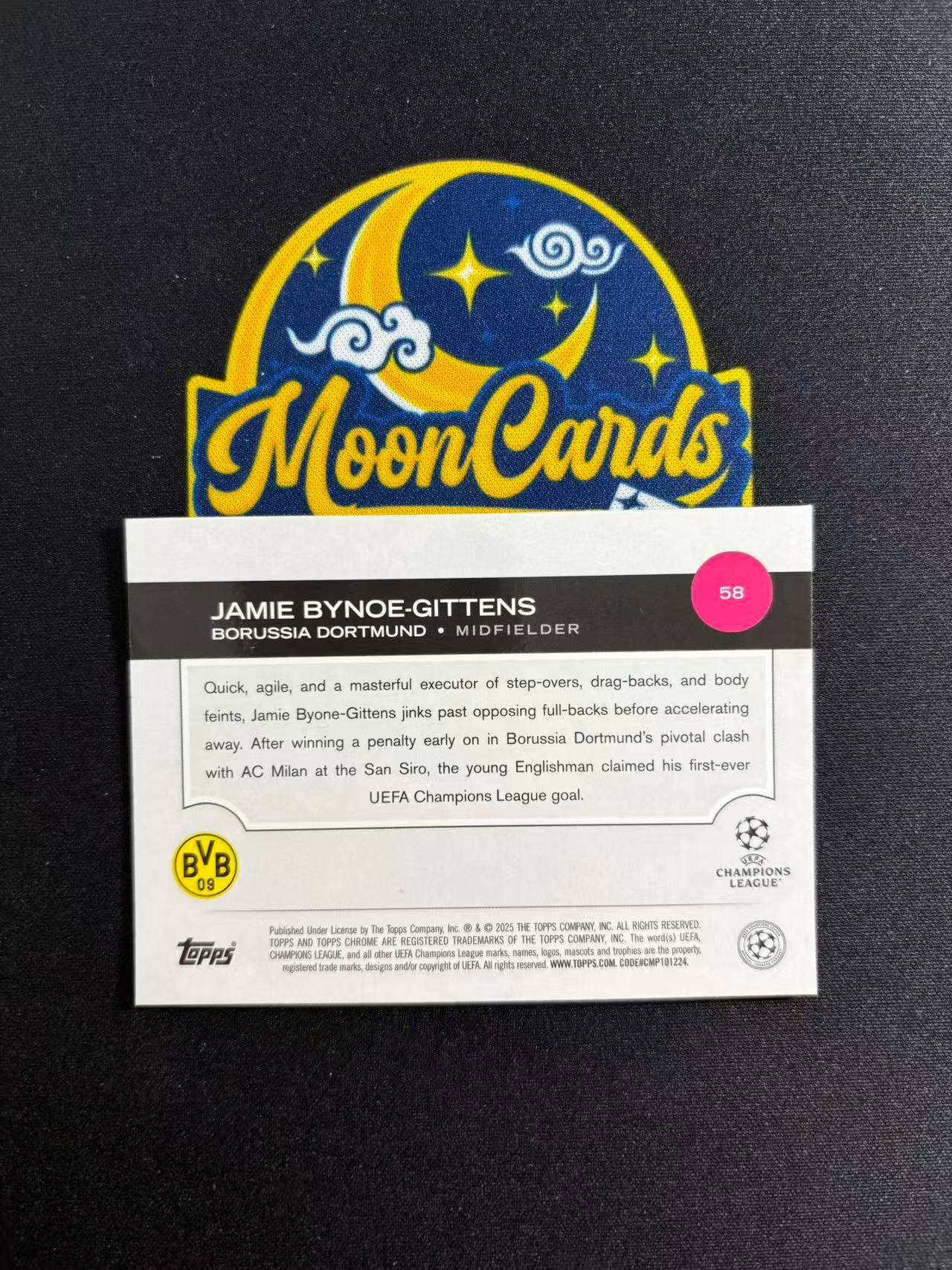 【梦卡拍卖】2025 Topps Chrome Jamie Bynoe-Gittens 吉滕斯 多特蒙德 切尔西 夜光折 /225编 欧冠 #DD# 郭姐