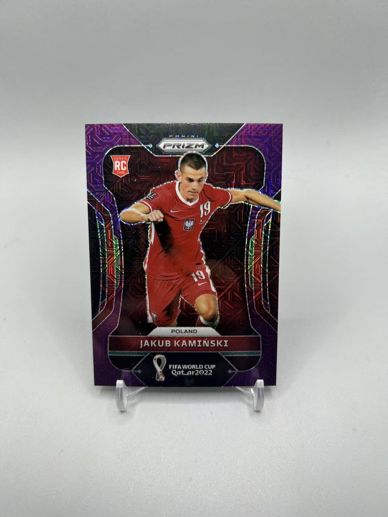 2022 Panini Prizm jakub kaminski RC 【灰灰代拍】世界杯PZ 波兰 卡明斯基 新秀 紫mojo折 07/49编 随无