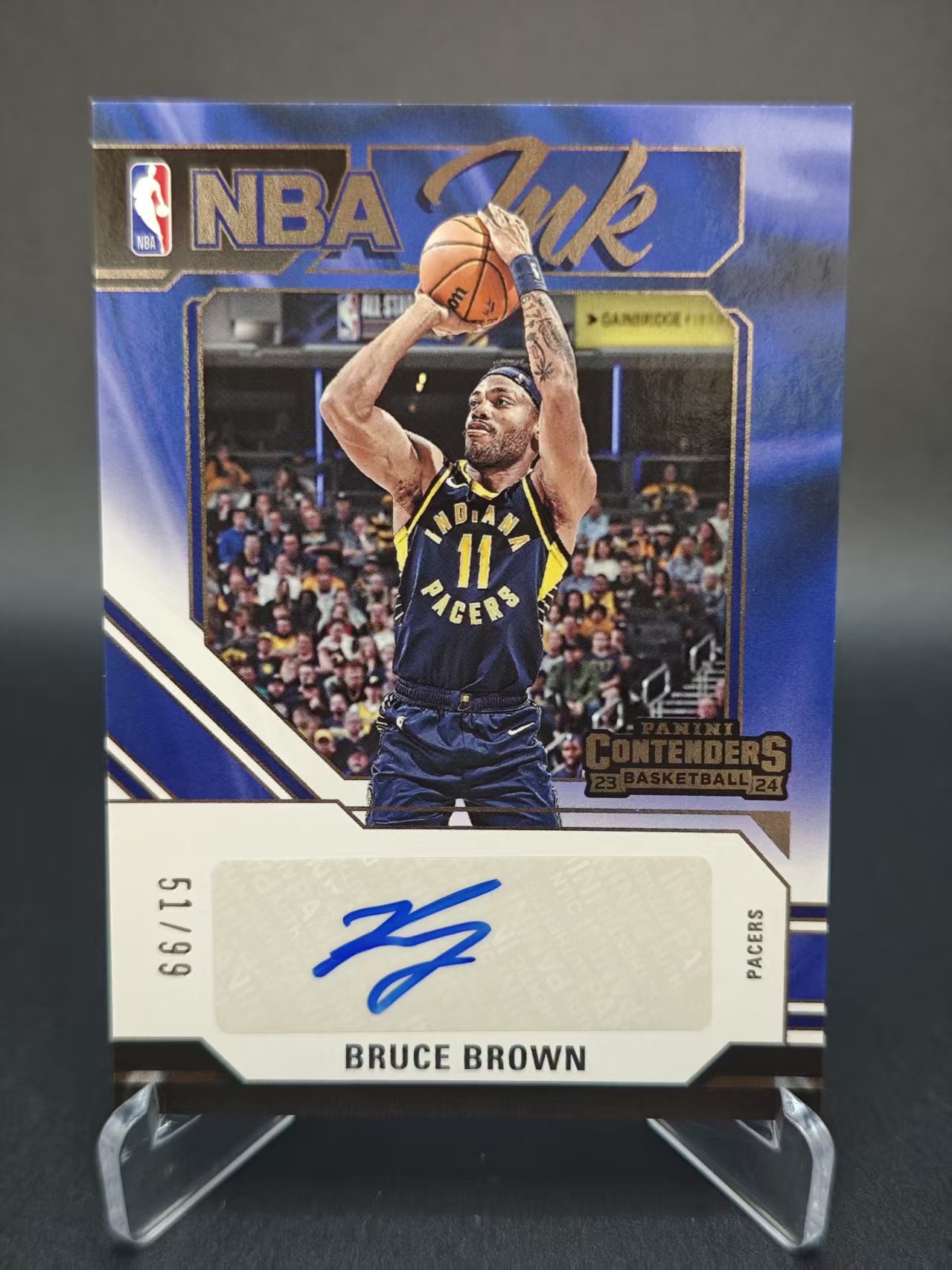 2023-24 【六六代卖 预付快速回款】 Contenders Bruce Brown 布朗 步行者 51/99编 球票 签字(GTL01)